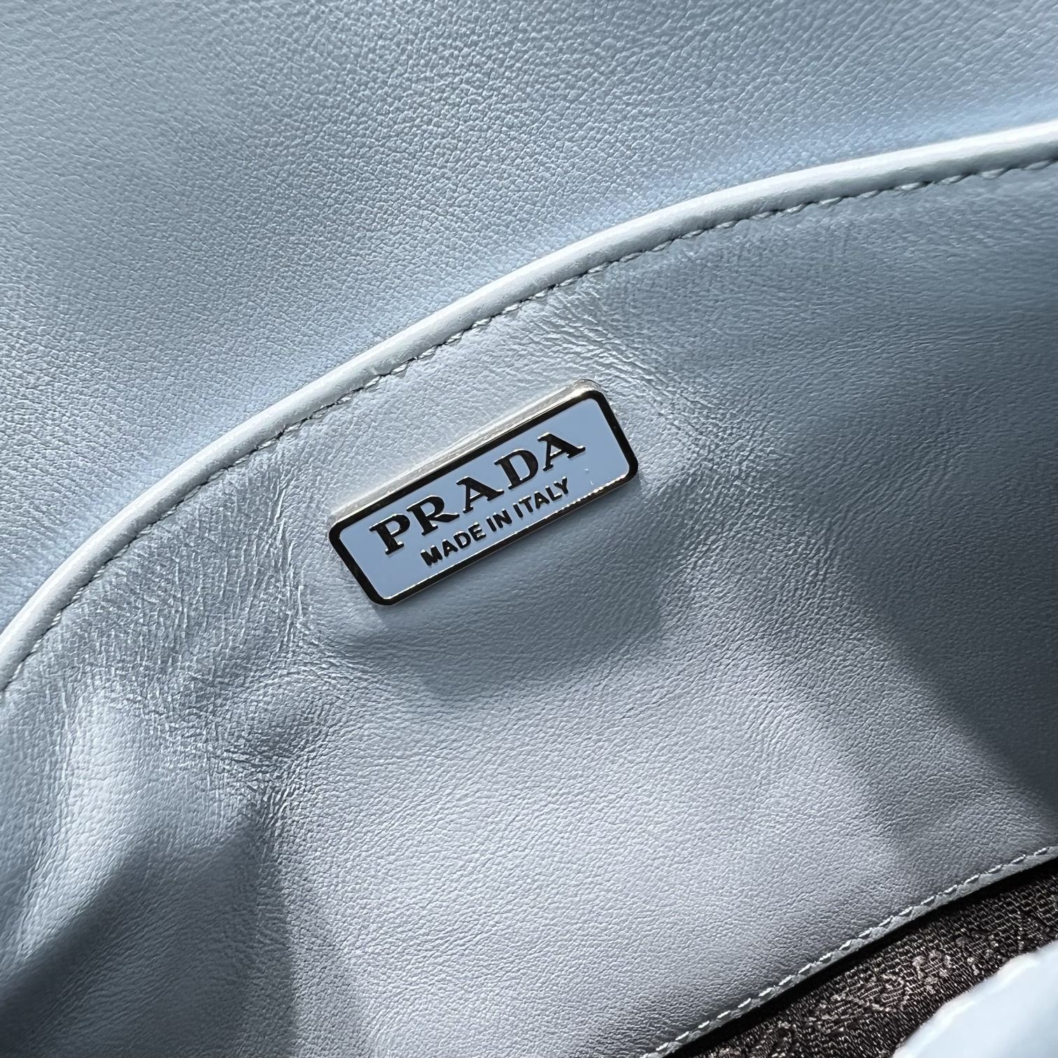 Prada Cleo Brushed Shoulder Bag With Flap Light Blue For Women, Women’s Bags 8.6in/22cm 1BD311_ZO6_F02TG_V_OOO