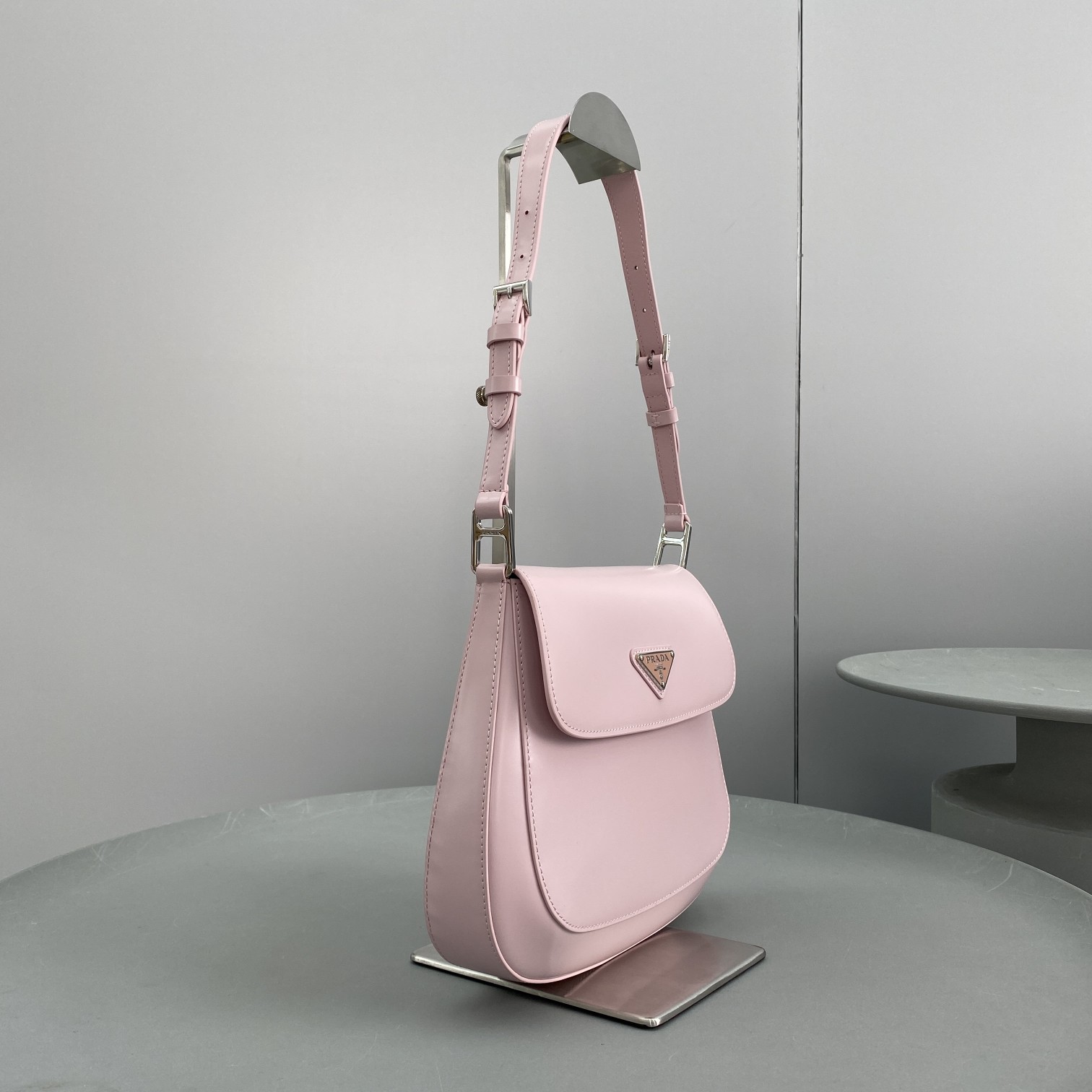 Prada Cleo Brushed Shoulder Bag With Flap Pink For Women, Women’s Bags 9in/23cm