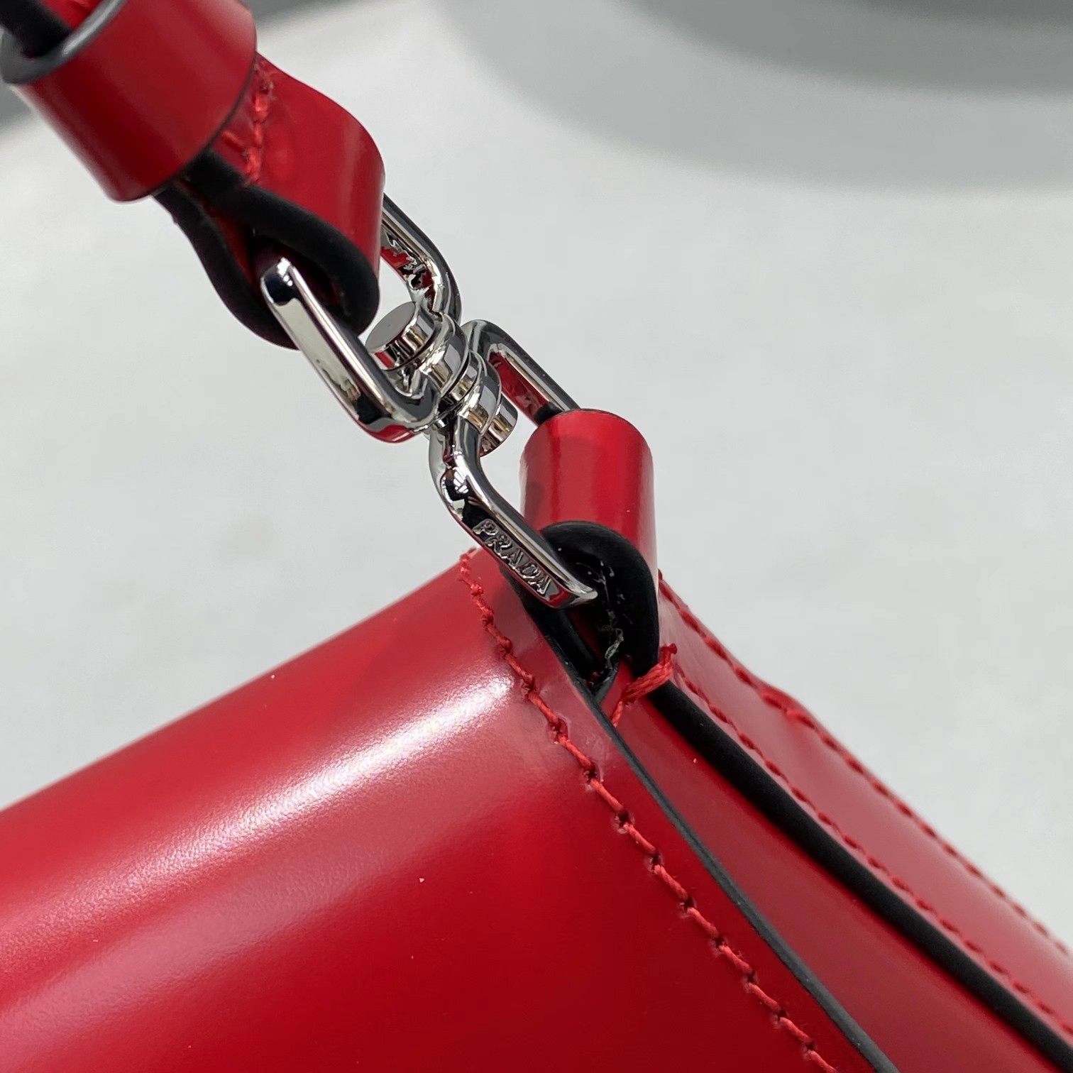 Prada Cleo Brushed Shoulder Bag With Flap Red For Women, Women’s Bags 8.6in/22cm 1BD311_ZO6_F02SB_V_OOO