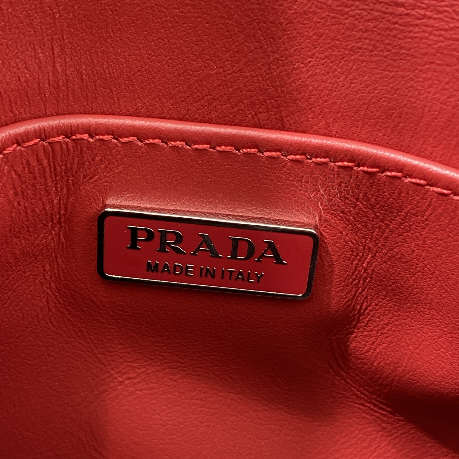 Prada Cleo Brushed Shoulder Bag With Flap Red For Women, Women’s Bags 8.6in/22cm 1BD311_ZO6_F02SB_V_OOO