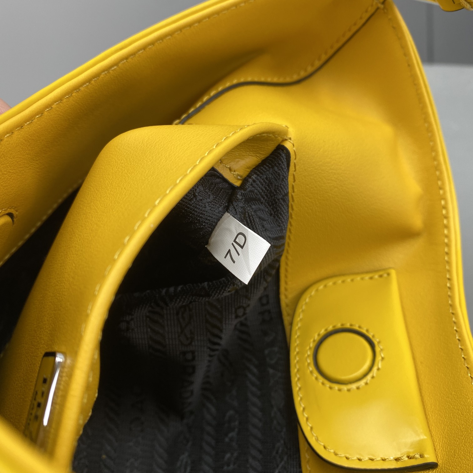 Prada Cleo Brushed Shoulder Bag Yellow For Women, Women’s Bags 11.8in/30cm