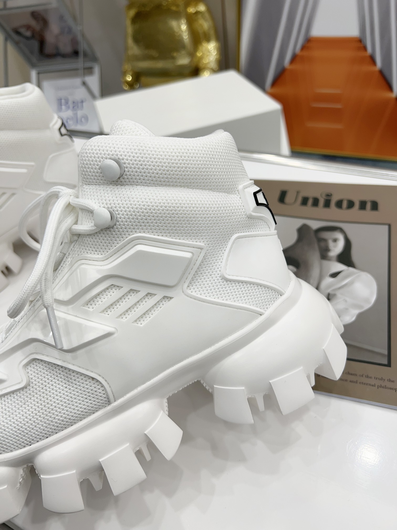 Prada Cloudbust Thunder High-Top Sneakers White For Women 1.9in/50mm PRD 2TG180_3KZU_F0009