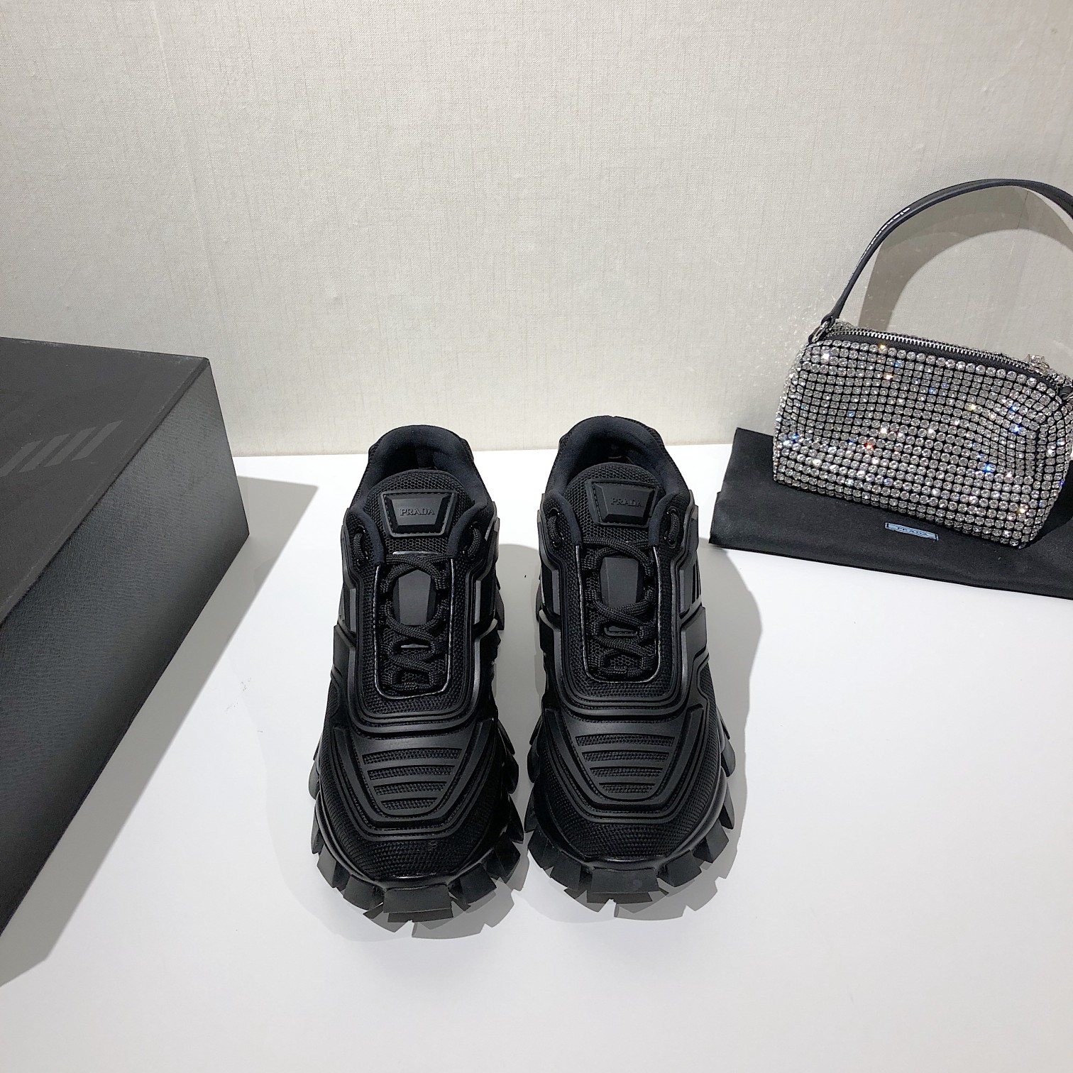 Prada Cloudbust Thunder Sneakers Black For Women 2.4in/60mm PRD 2EG293_3KZU_F0002