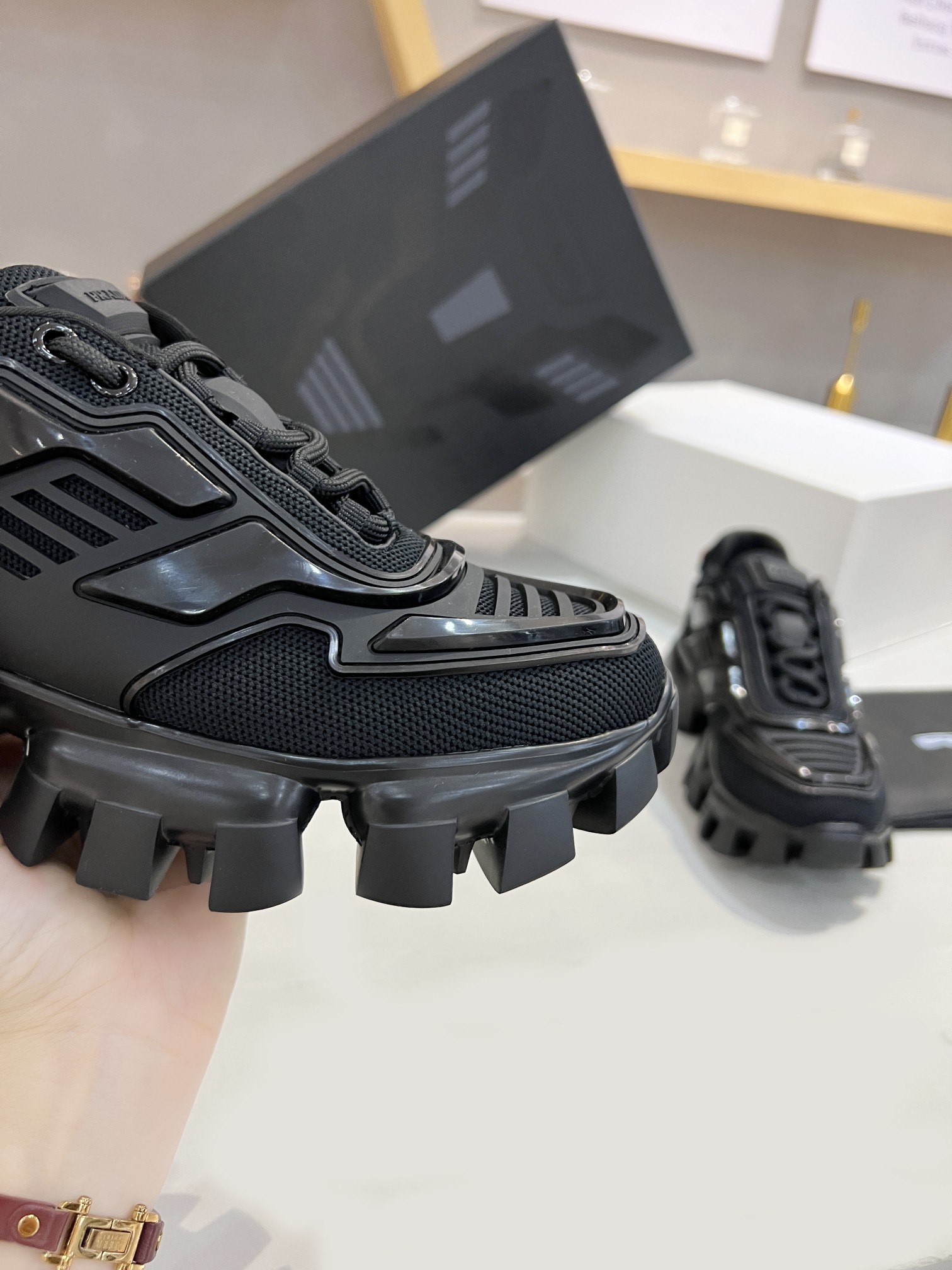Prada Cloudbust Thunder Sneakers Black For Women PRD 1E819L_3KR2_F0002_F_050