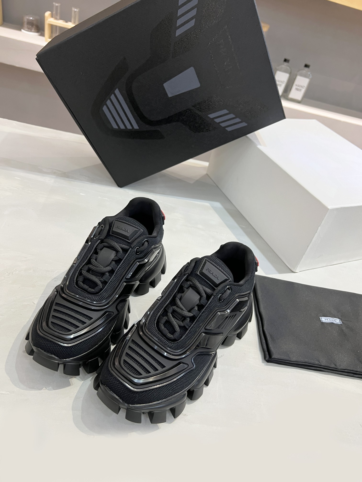 Prada Cloudbust Thunder Sneakers Black For Women PRD 1E819L_3KR2_F0002_F_050