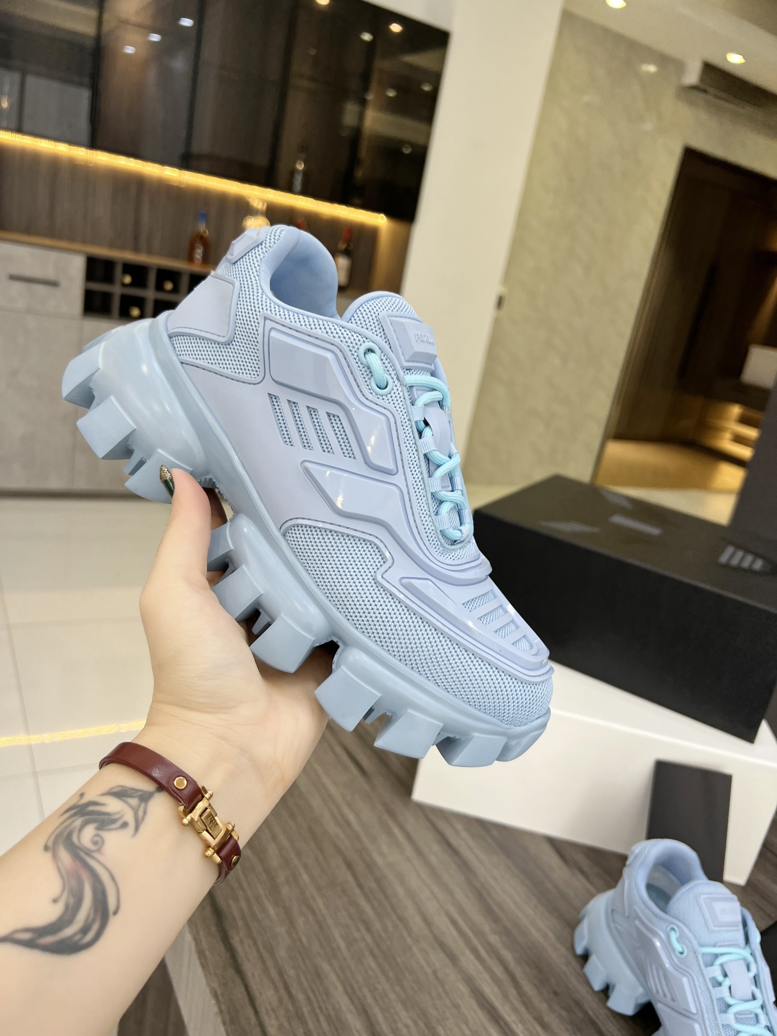 Prada Cloudbust Thunder Sneakers Blue For Women PRD 1E819L_3KR2_F0076_F_050