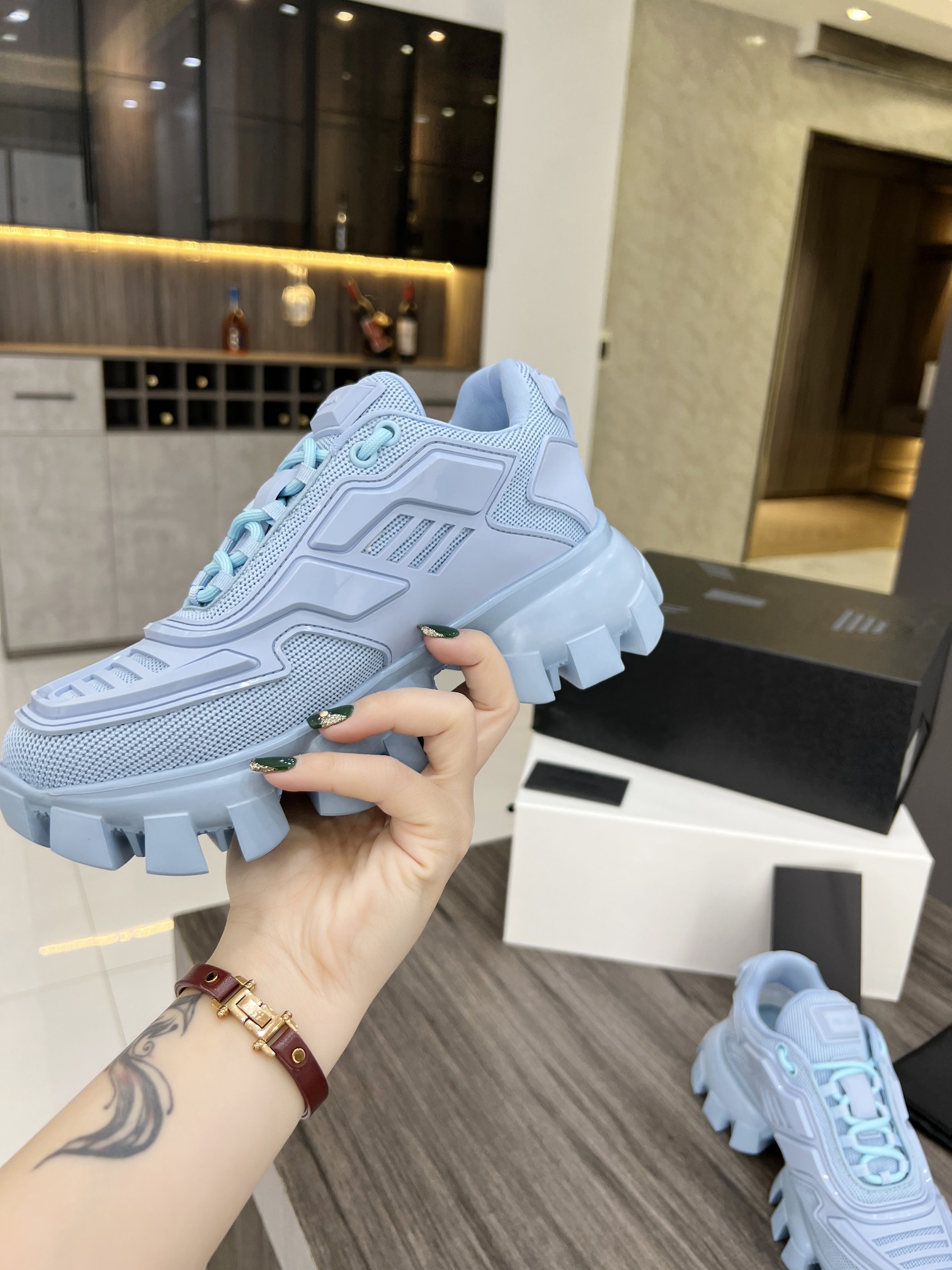 Prada Cloudbust Thunder Sneakers Blue For Women PRD 1E819L_3KR2_F0076_F_050