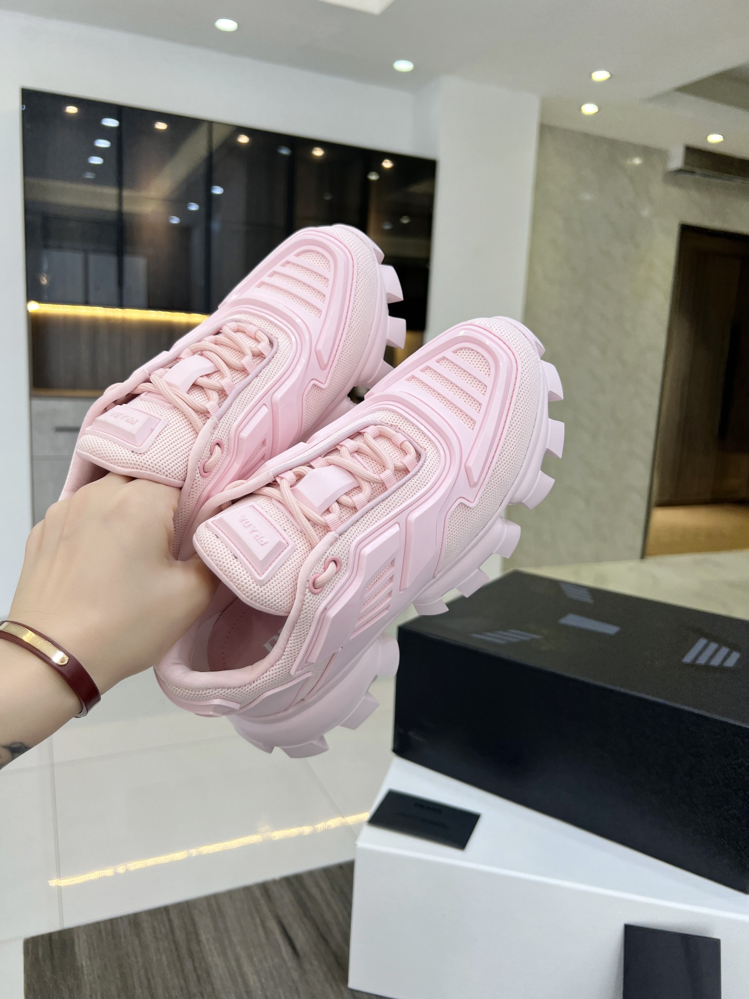 Prada Cloudbust Thunder Sneakers Pink For Women PRD  1E819L_3KR2_F0E18_F_050