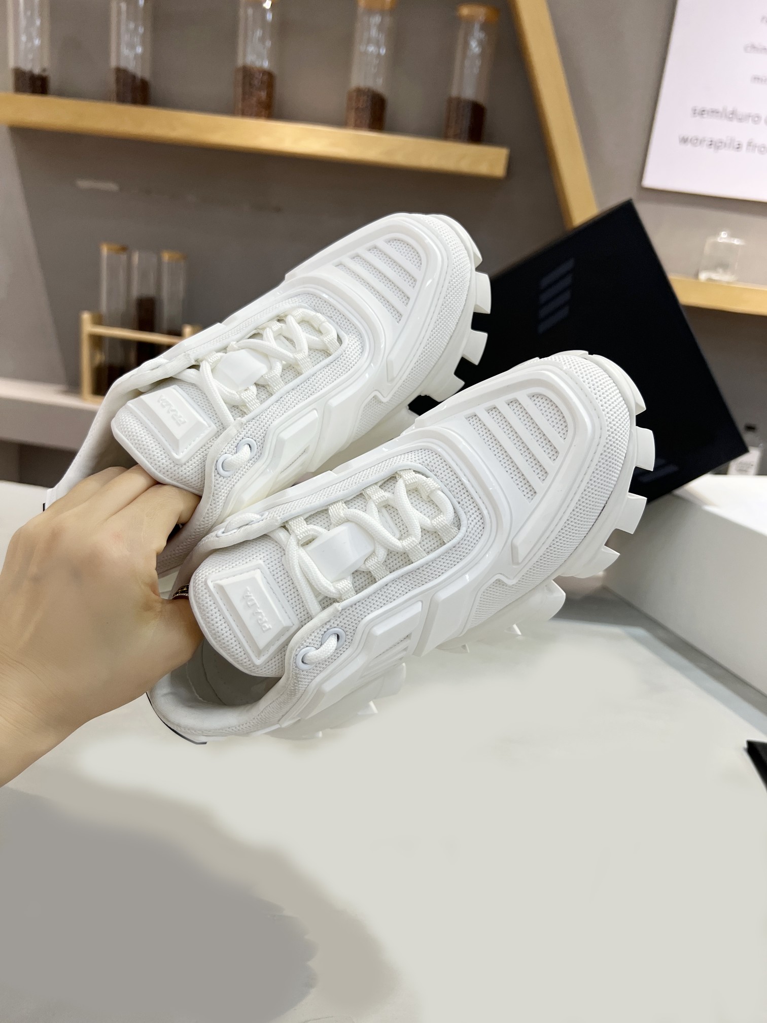 Prada Cloudbust Thunder Sneakers White For Women PRD  1E819L_3KR2_F0009_F_050