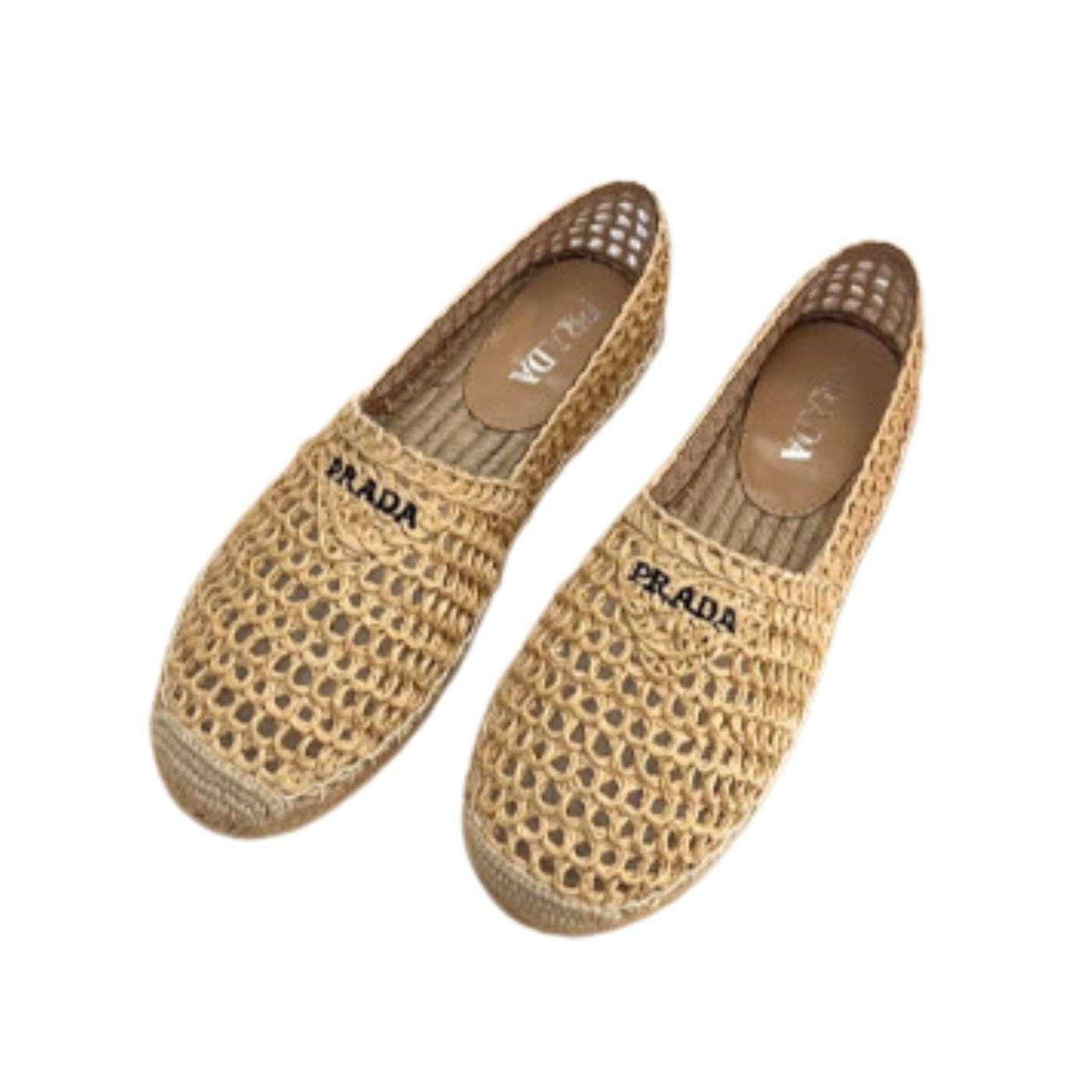 Prada Crochet Espadrilles Beige For Women 1S055N_3LLQ_F0018_F_020