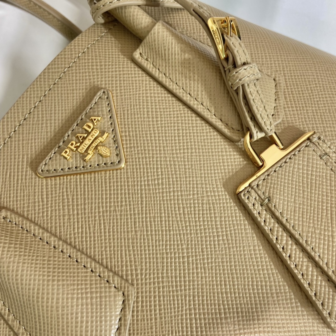 Prada Double Saffiano Mini Bag Beige For Women, Women’s Bags 9.8in/25cm 1BG443_2A4A_F0036_V_XOO