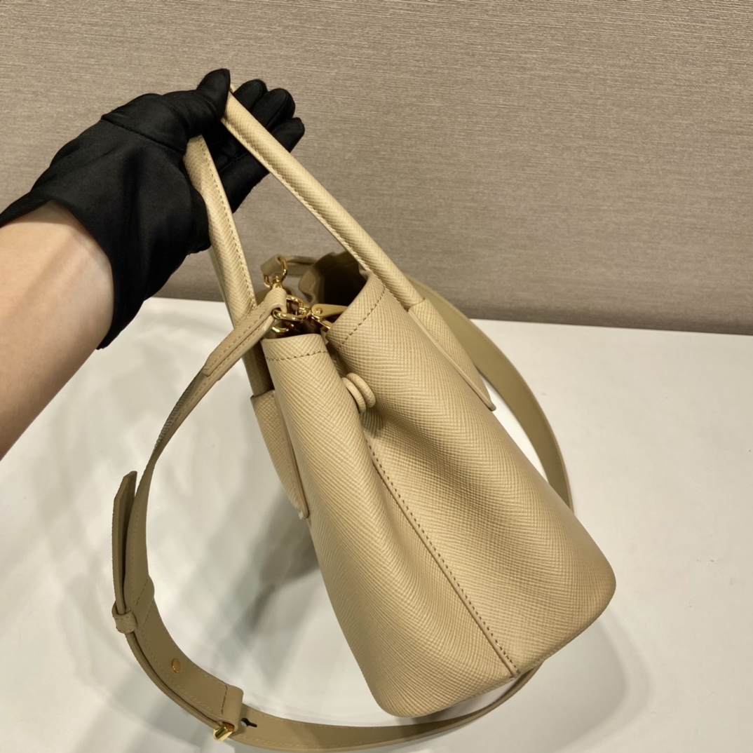 Prada Double Saffiano Mini Bag Beige For Women, Women’s Bags 9.8in/25cm 1BG443_2A4A_F0036_V_XOO