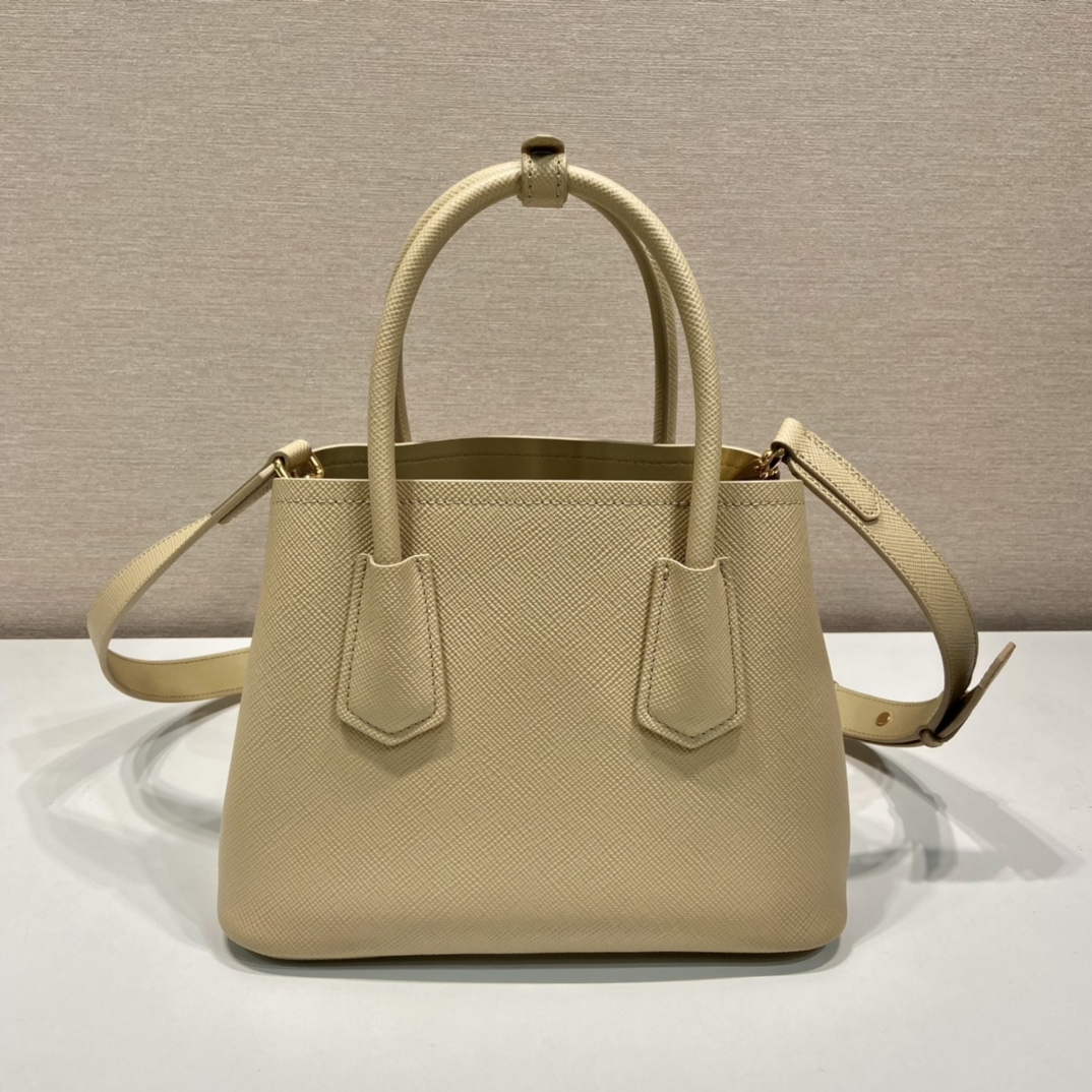Prada Double Saffiano Mini Bag Beige For Women, Women’s Bags 9.8in/25cm 1BG443_2A4A_F0036_V_XOO