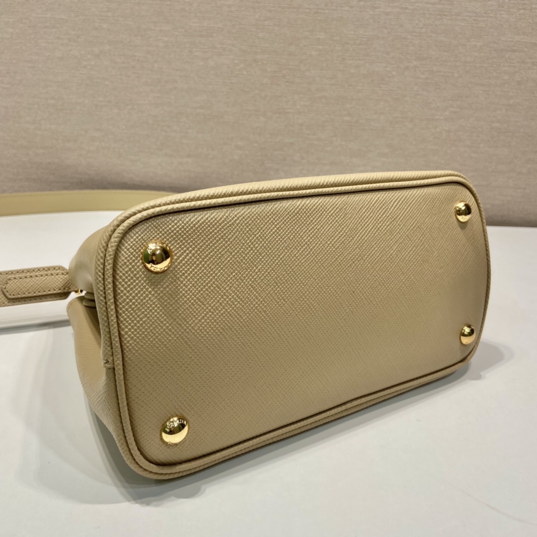 Prada Double Saffiano Mini Bag Beige For Women, Women’s Bags 9.8in/25cm 1BG443_2A4A_F0036_V_XOO