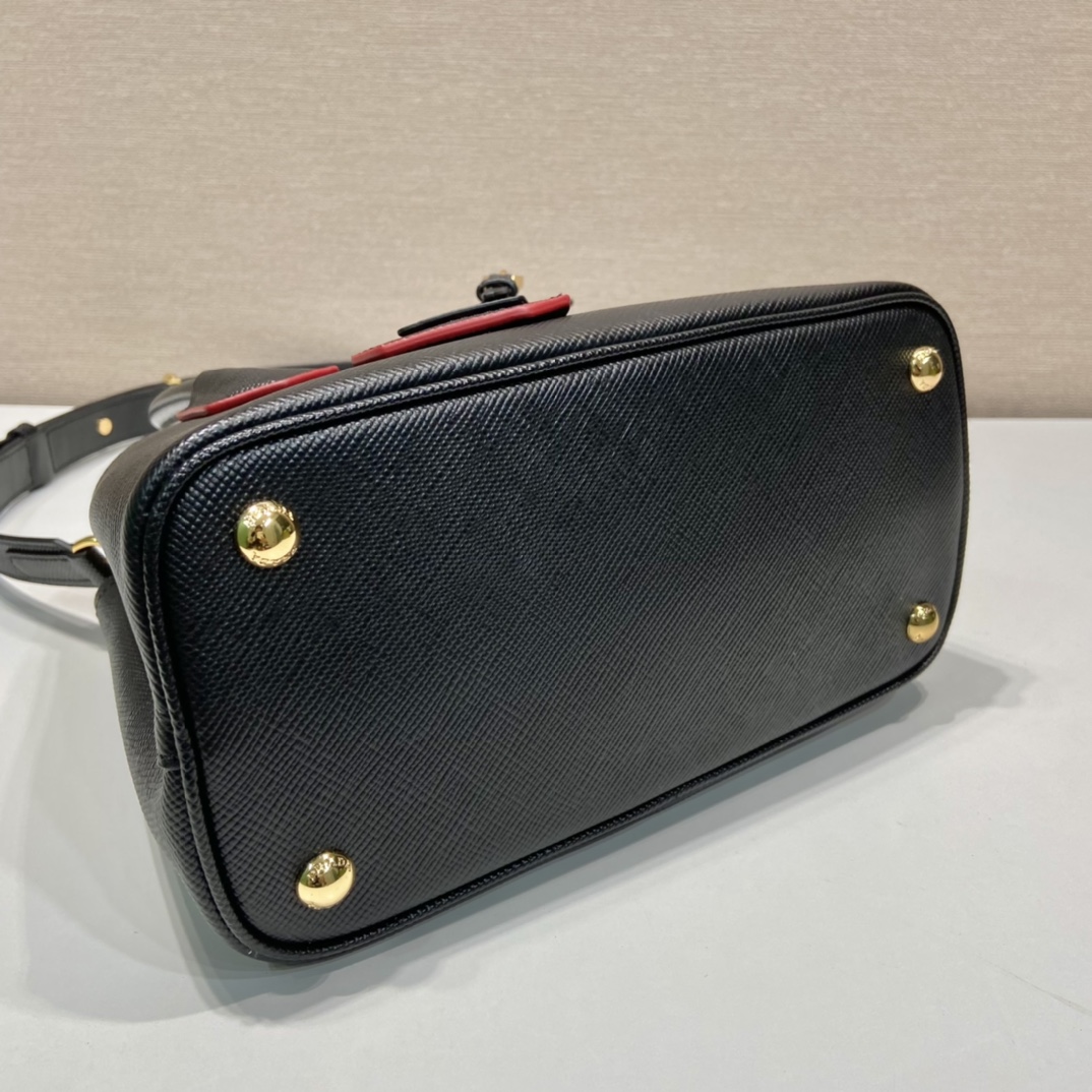 Prada Double Saffiano Mini Bag Black For Women, Women’s Bags 9.8in/25cm 1BG443_2A4A_F0LJ4_V_XOO