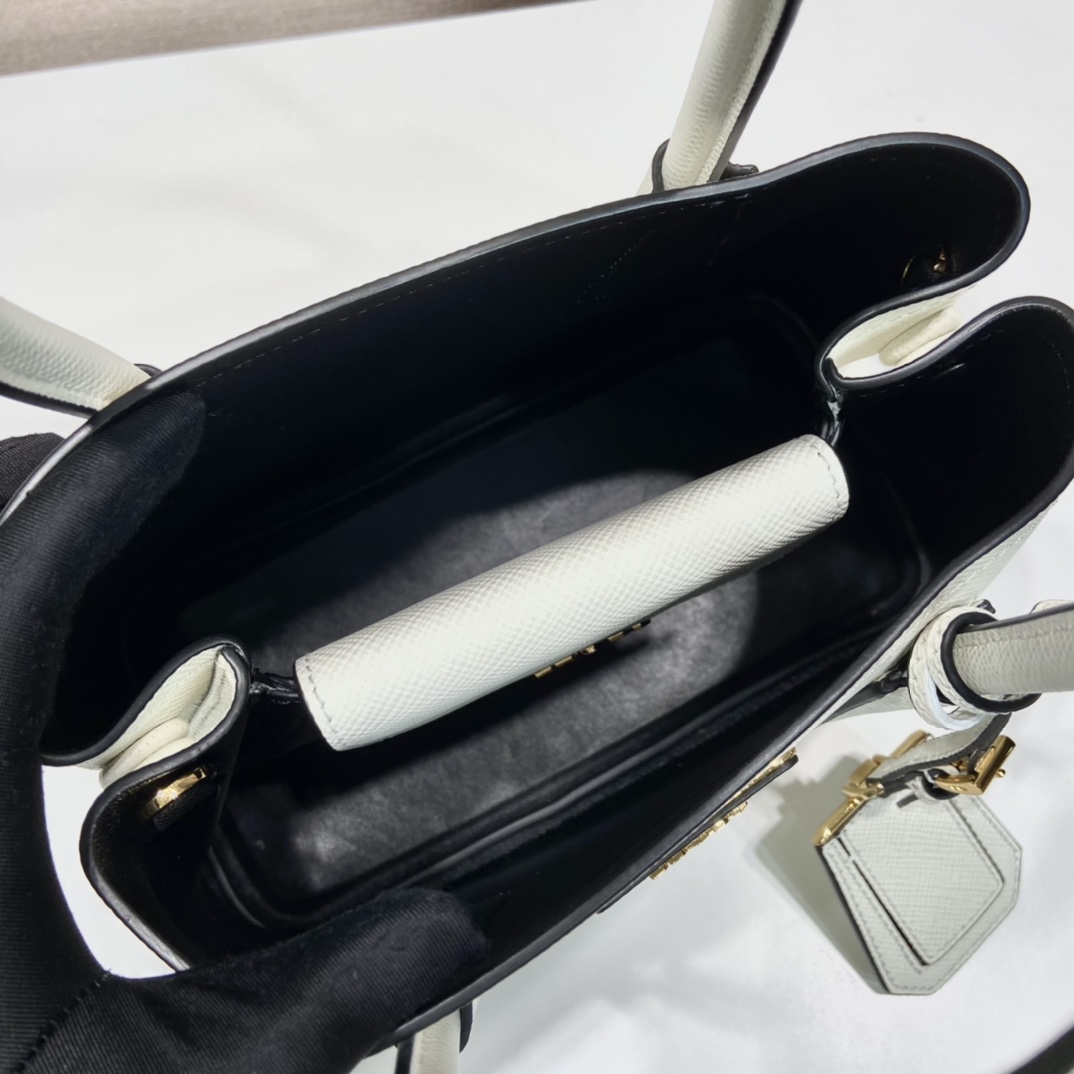 Prada Double Saffiano Mini Bag Black For Women, Women’s Bags 9.8in/25cm 1BG443_2A4A_F0LJ4_V_XOO