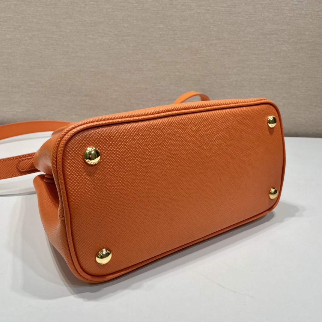 Prada Double Saffiano Mini Bag Orange For Women, Women’s Bags 9.8in/25cm 1BG443_2A4A_F0049_V_XOO