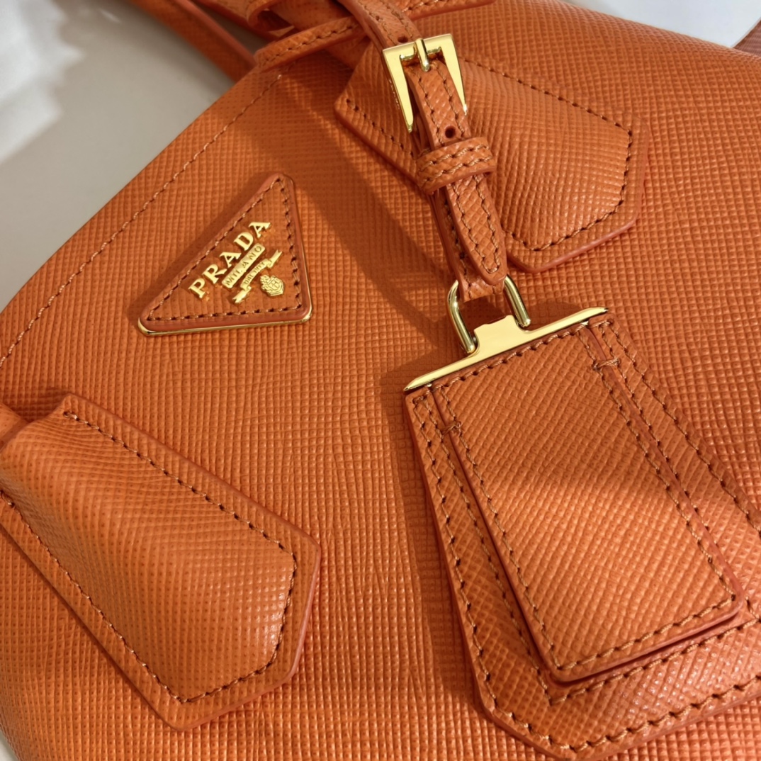 Prada Double Saffiano Mini Bag Orange For Women, Women’s Bags 9.8in/25cm 1BG443_2A4A_F0049_V_XOO