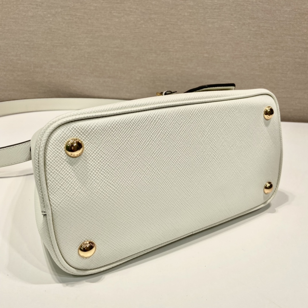 Prada Double Saffiano Mini Bag White For Women, Women’s Bags 9.8in/25cm 1BG443_2A4A_F0G3Z_V_XOO