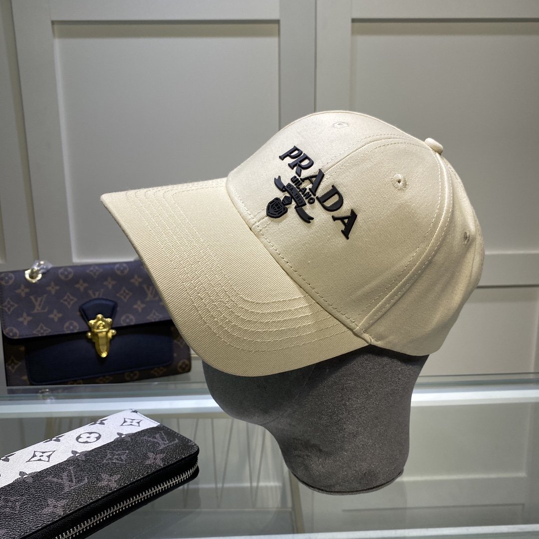 Prada Drill Baseball Cap Beige Prada Cap