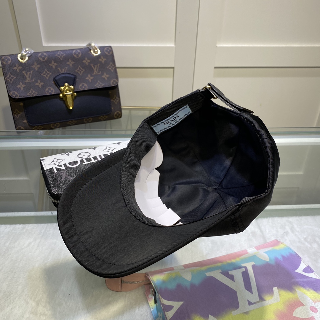 Prada Drill Baseball Cap Black Prada Cap