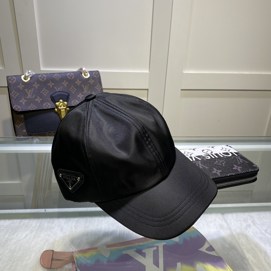 Prada Drill Baseball Cap Black Prada Cap