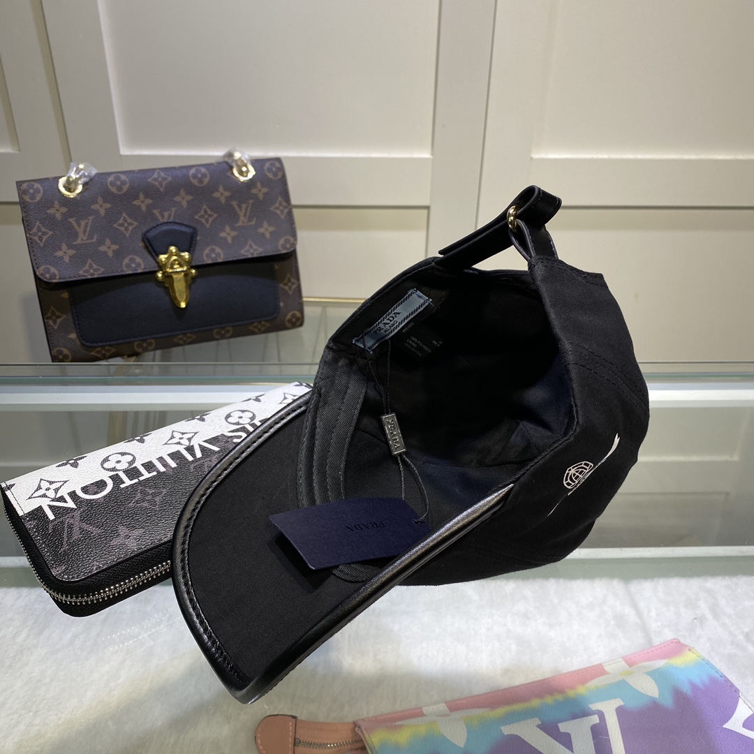 Prada Drill Baseball Cap Black Prada Cap