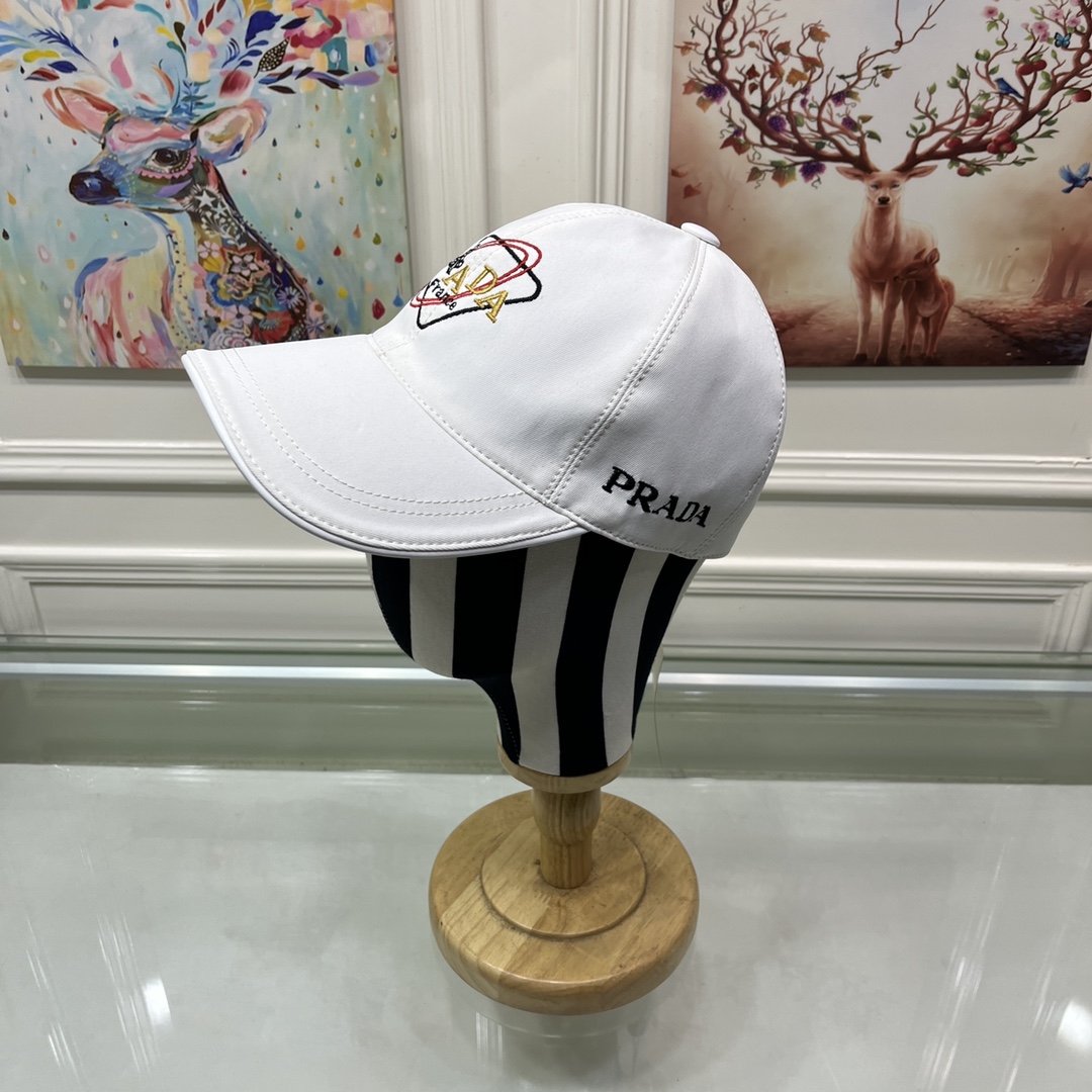 Prada Drill Baseball Cap White Prada Cap