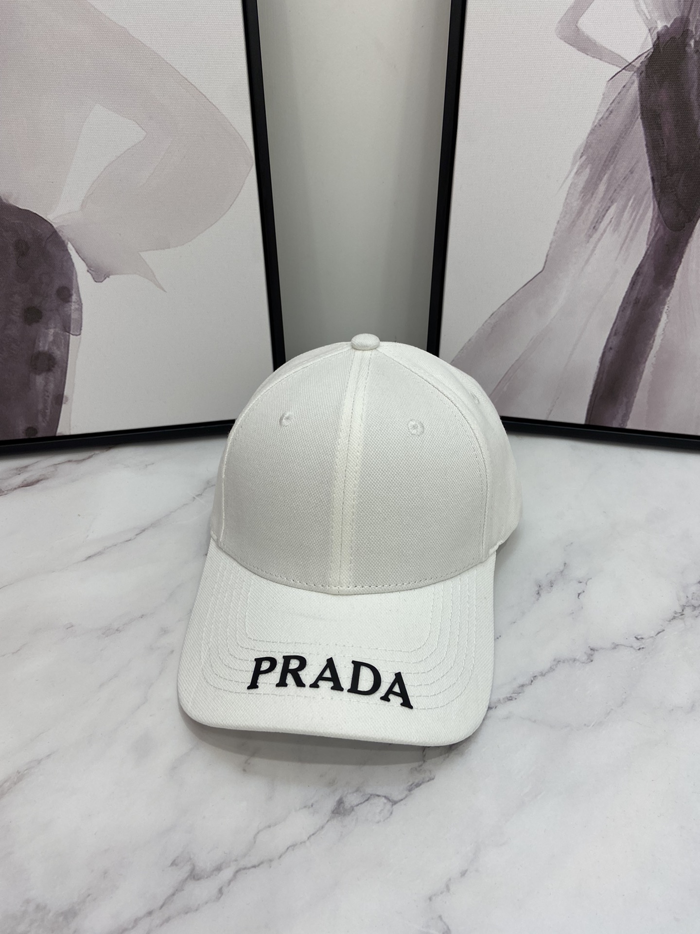 Prada Drill Baseball Cap White Prada Cap