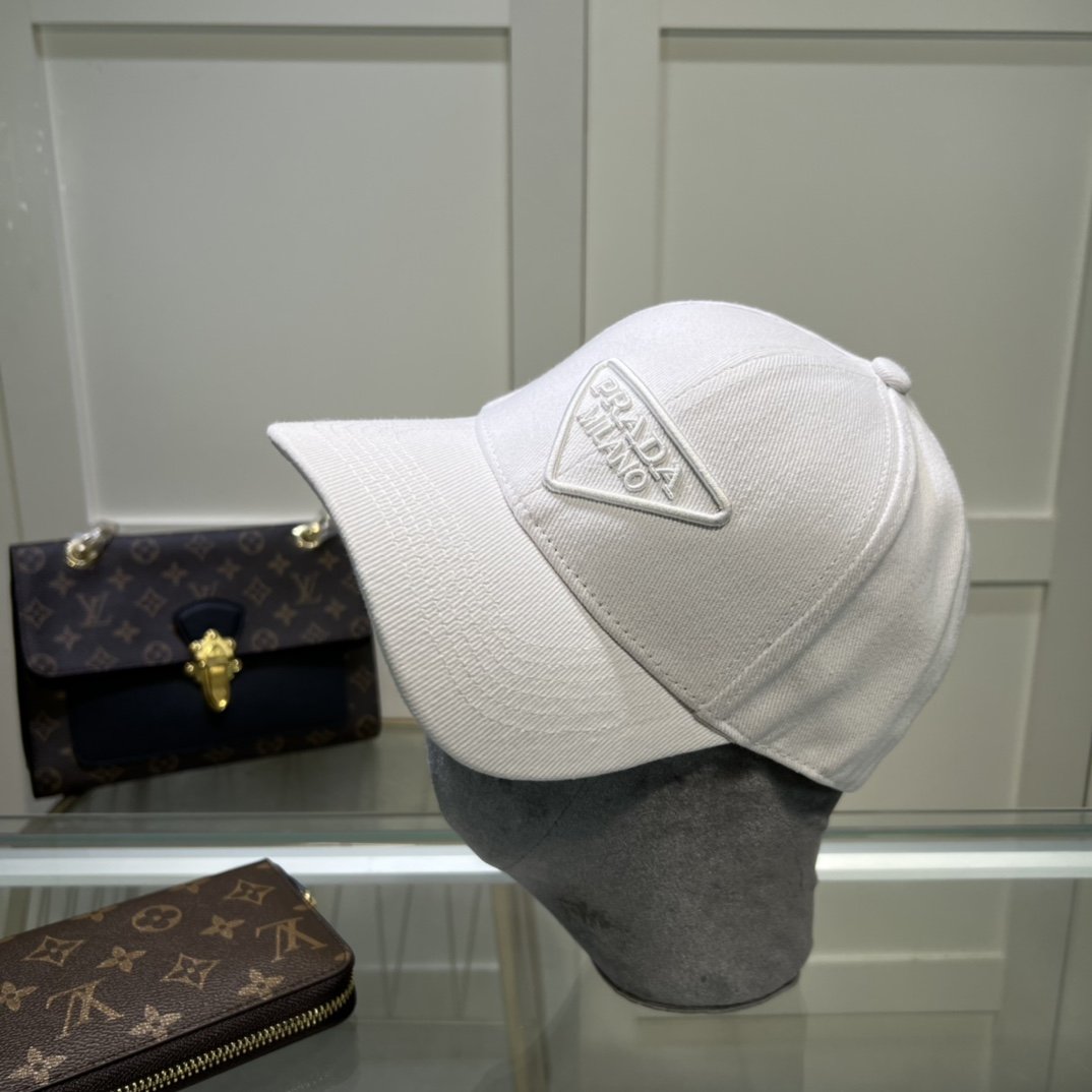Prada Drill Baseball Cap White Prada Cap