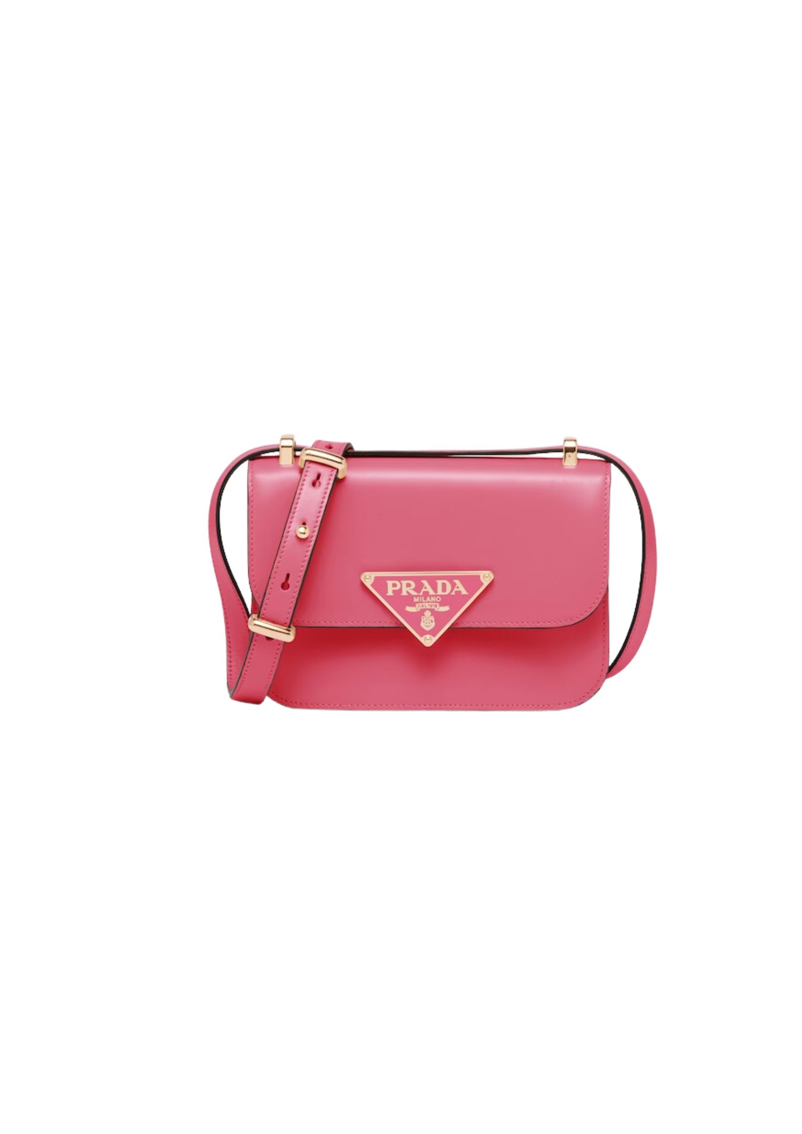 Prada Emblème Shoulder Bag In Pink For Women 7.8in/20cm 1BD340_2A3A_F0ZCL_V_UTO