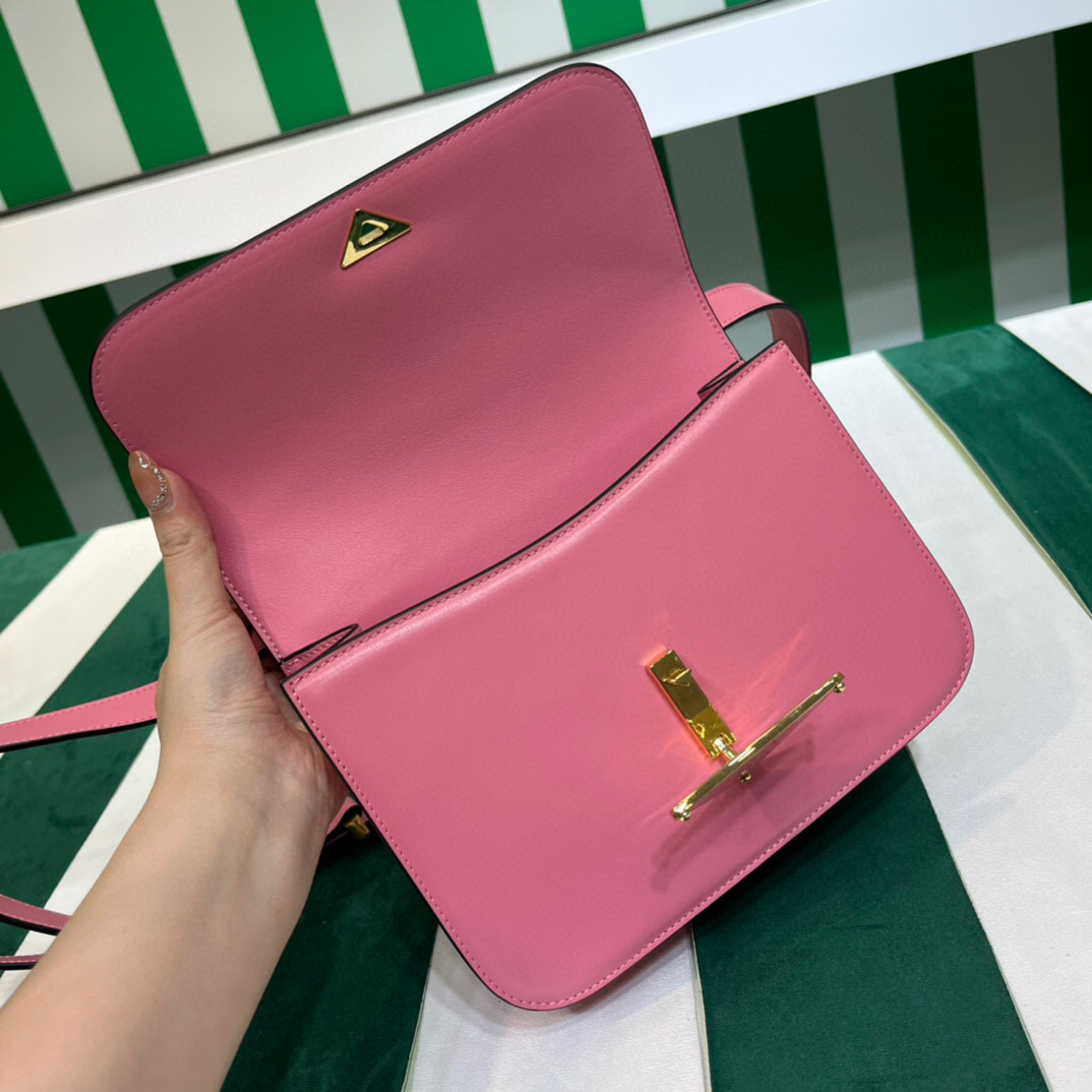 Prada Emblème Shoulder Bag In Pink For Women 7.8in/20cm 1BD340_2A3A_F0ZCL_V_UTO