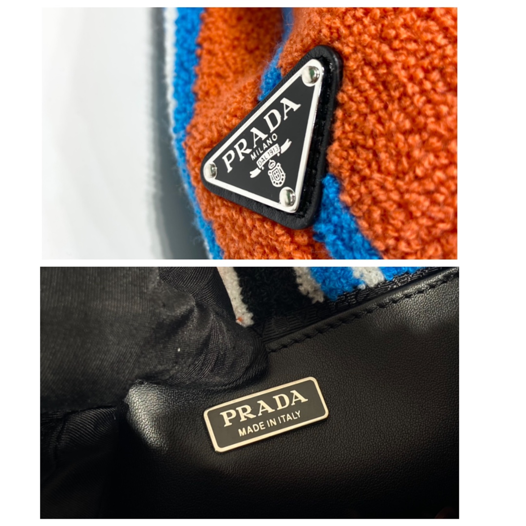 Prada Embroidered Handbag Orange For Women, Women’s Bags 8.6in/22cm 1BA343_2FJ7_F0049_V_NOO