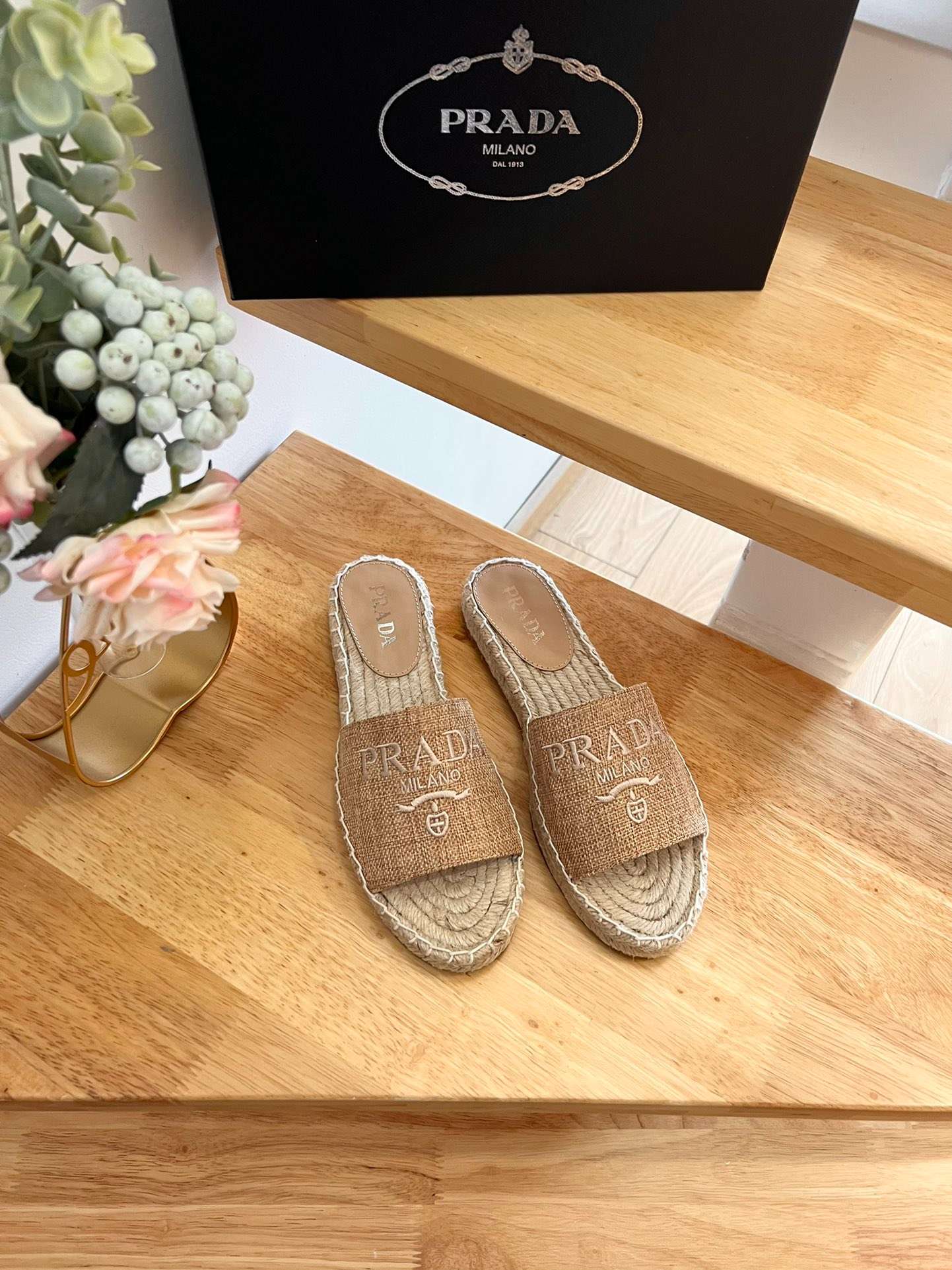 Prada Fabric Espadrilles Brown For Women