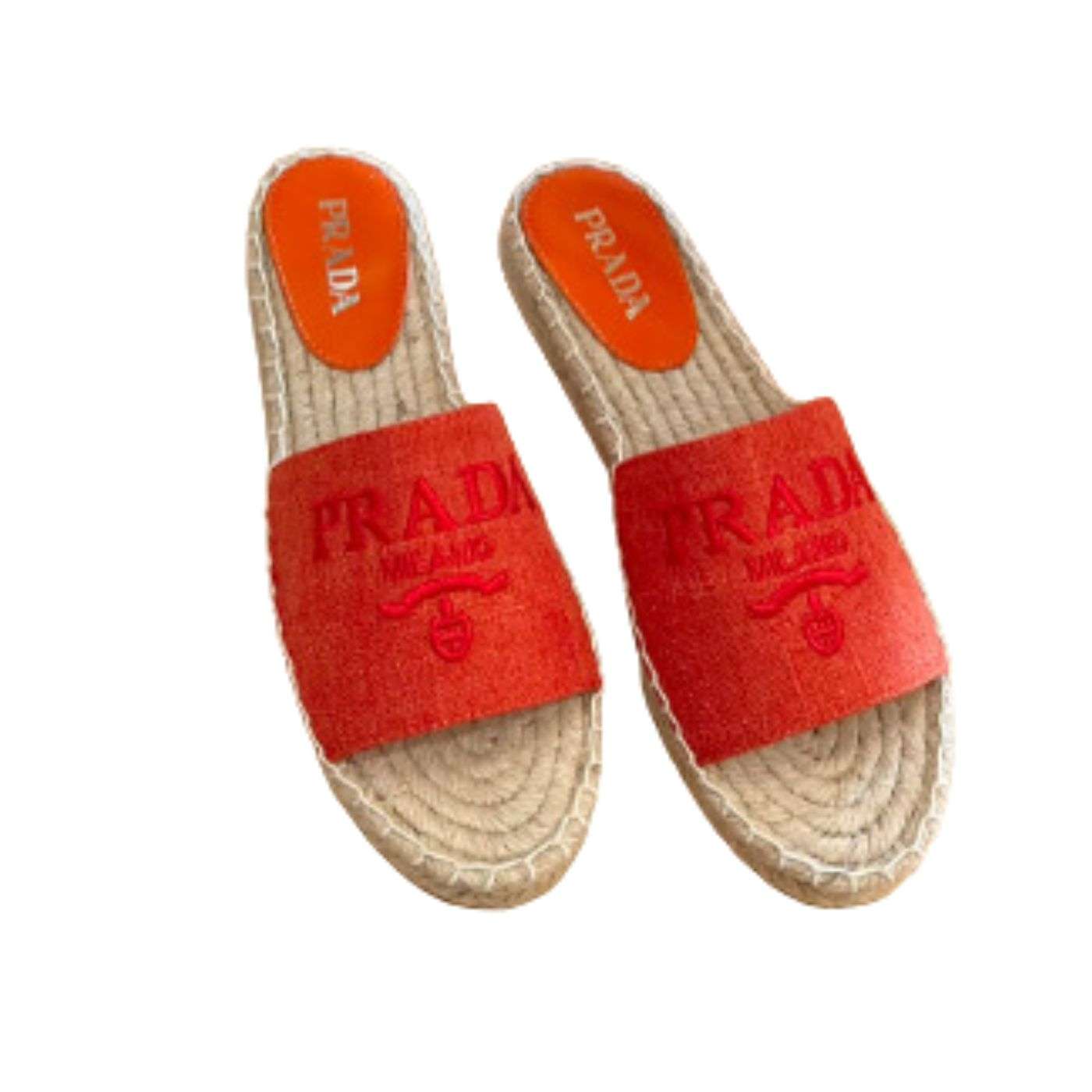 Prada Fabric Espadrilles Red For Women 1XX619_3LKE_F0049_F_020