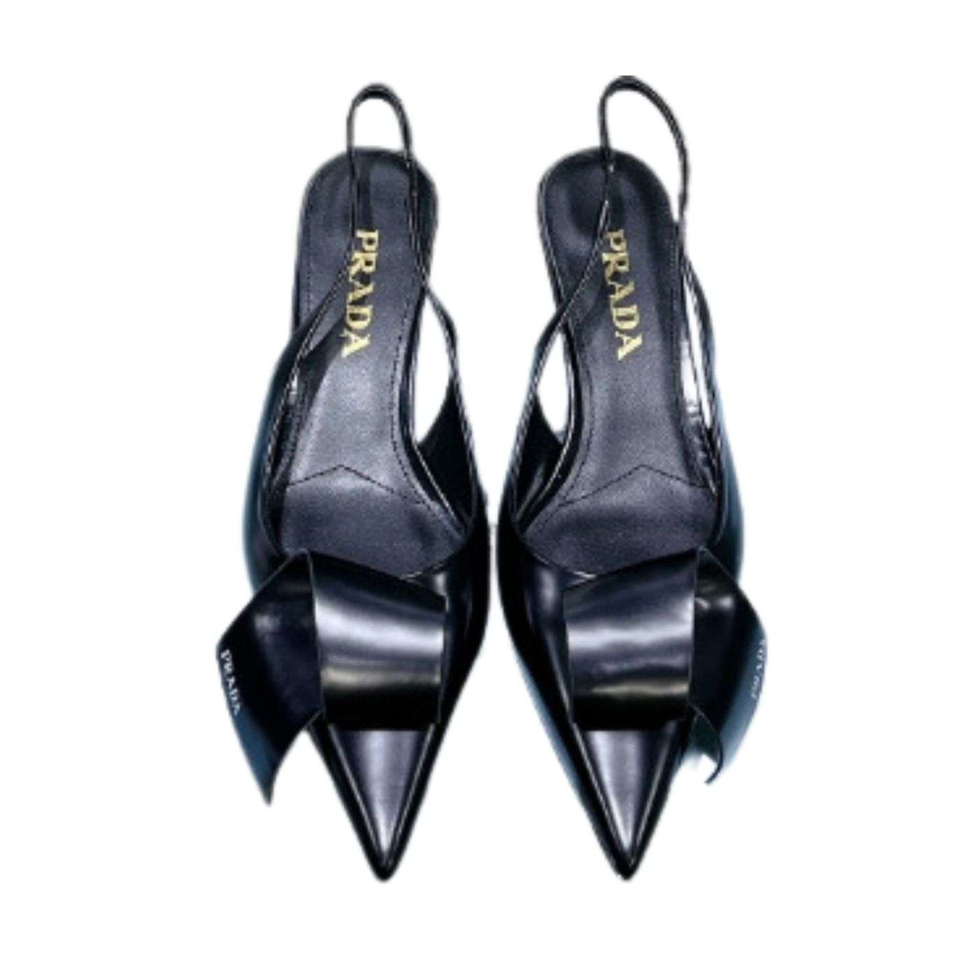 Prada Frill Slingback Pumps Black For Women