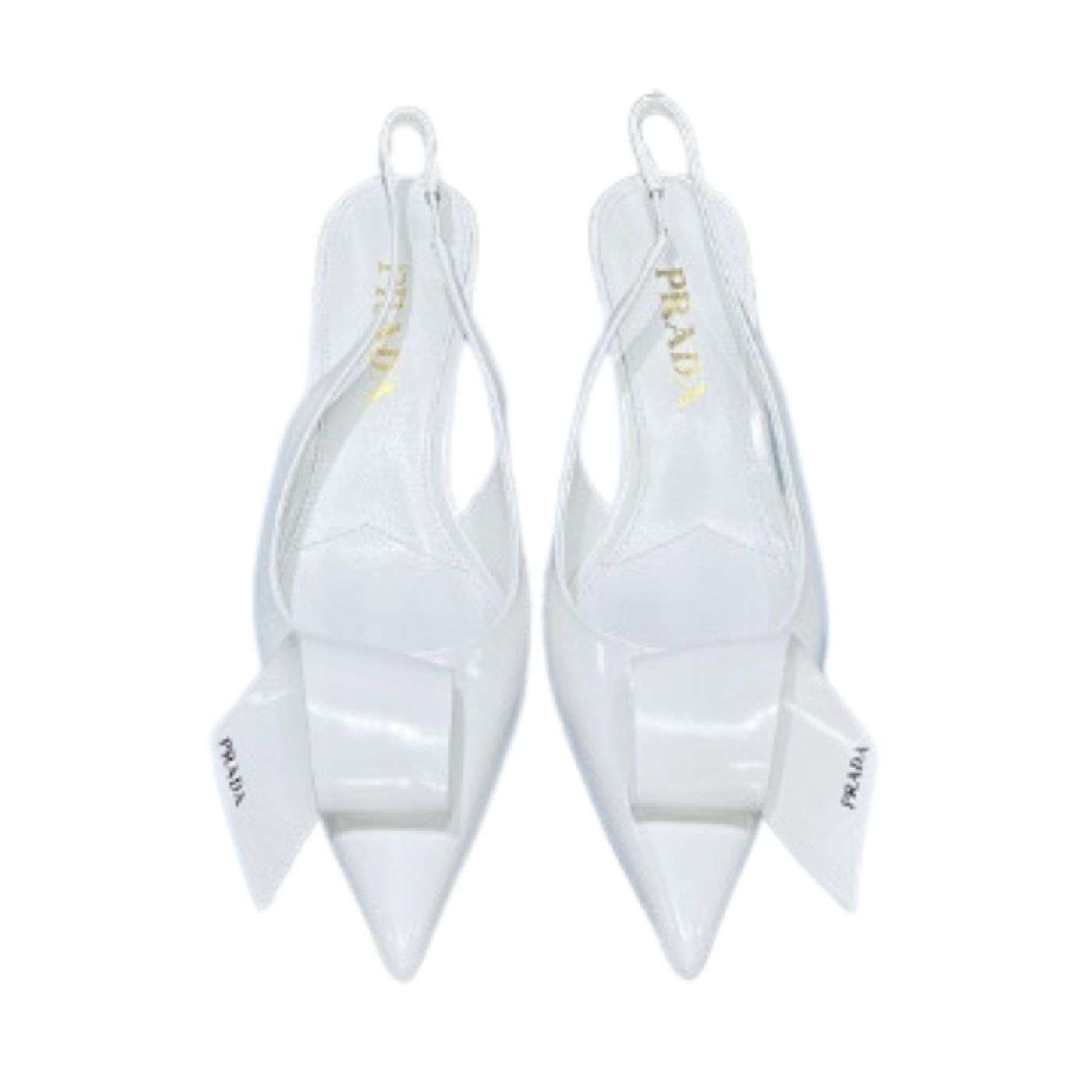 Prada Frill Slingback Pumps White For Women