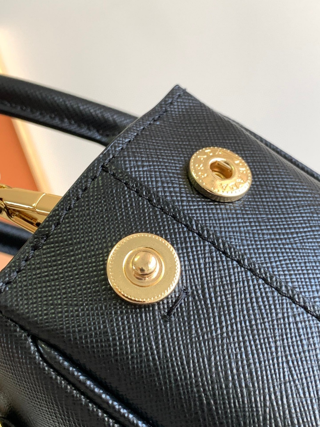 Prada Galleria Saffiano Mini Bag Black/Burgundy/Pink/Gold Tone For Women 7.8 in / 20 cm 1BA906_NZV_F0002_V_EOM