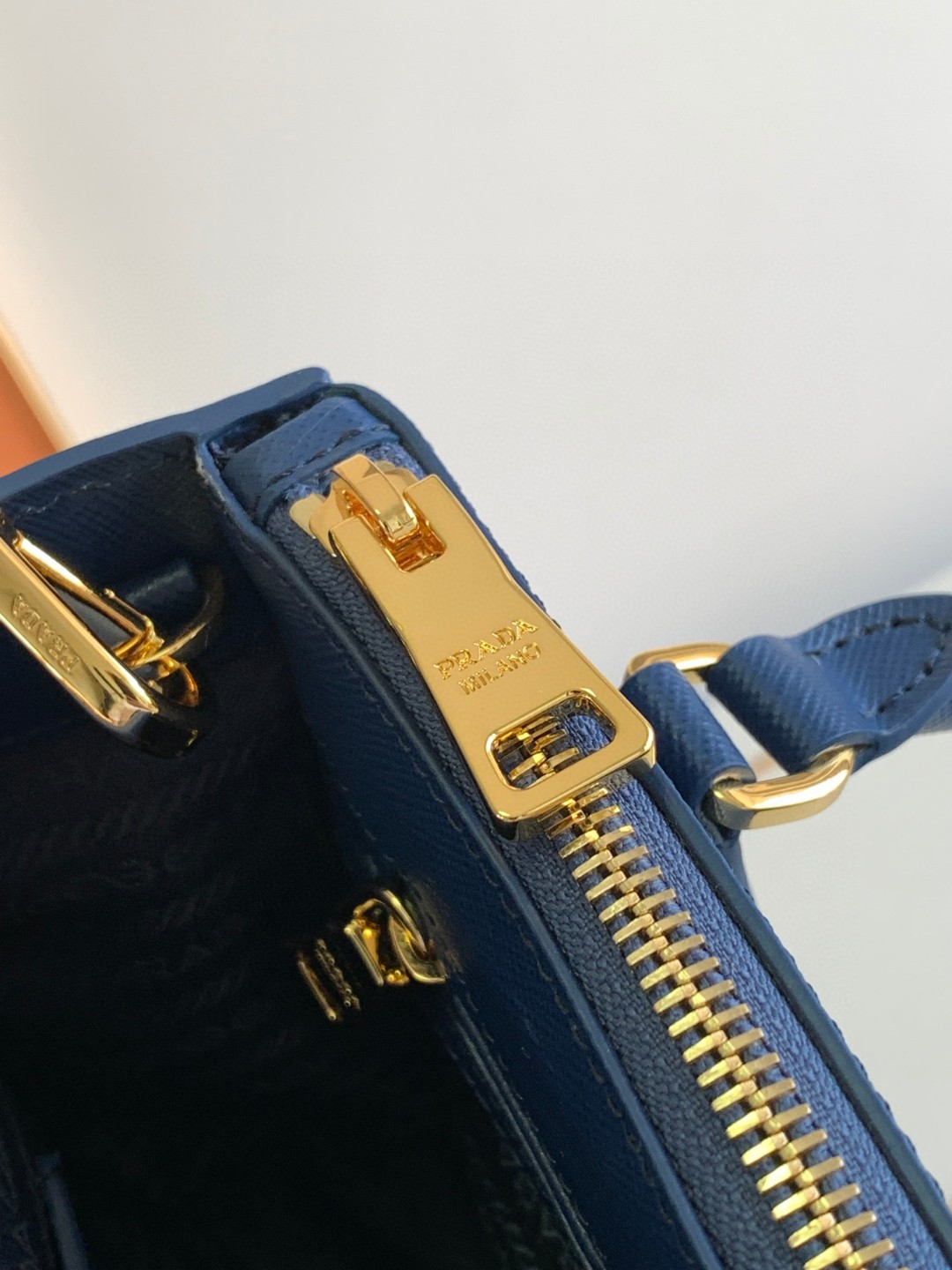 Prada Galleria Saffiano Mini Bag White/Beige/Blue/Dark Blue For Women 7.8 in / 20 cm 1BA906_NZV_F0009_V_EOM