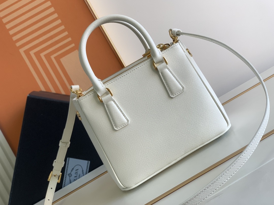 Prada Galleria Saffiano Mini Bag White/Beige/Blue/Dark Blue For Women 7.8 in / 20 cm 1BA906_NZV_F0009_V_EOM