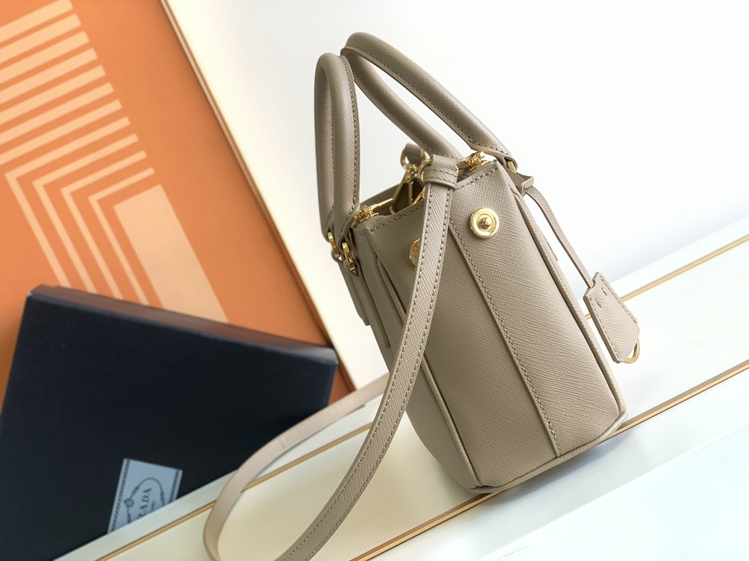 Prada Galleria Saffiano Mini Bag White/Beige/Blue/Dark Blue For Women 7.8 in / 20 cm 1BA906_NZV_F0009_V_EOM