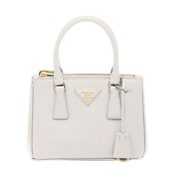 Prada Galleria Saffiano Mini Bag White/Beige/Blue/Dark Blue For Women 7.8 in / 20 cm 1BA906_NZV_F0009_V_EOM