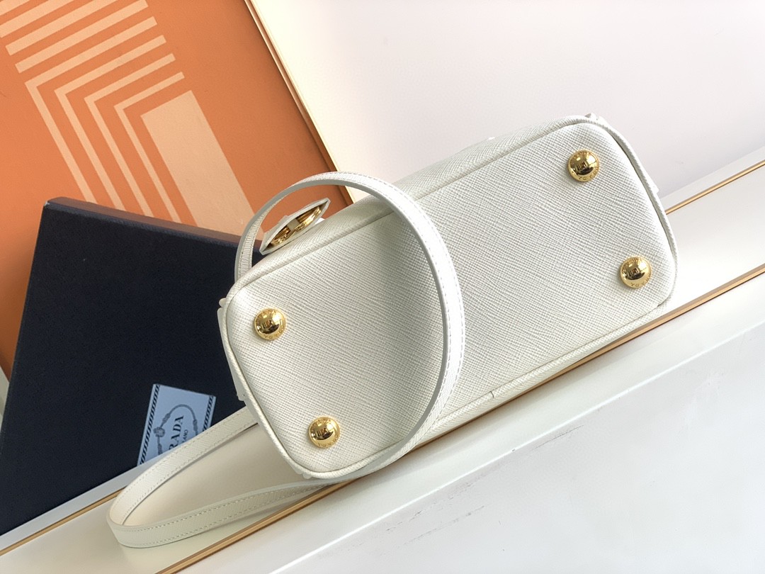 Prada Galleria Saffiano Mini Bag White/Beige/Blue/Dark Blue For Women 7.8 in / 20 cm 1BA906_NZV_F0009_V_EOM