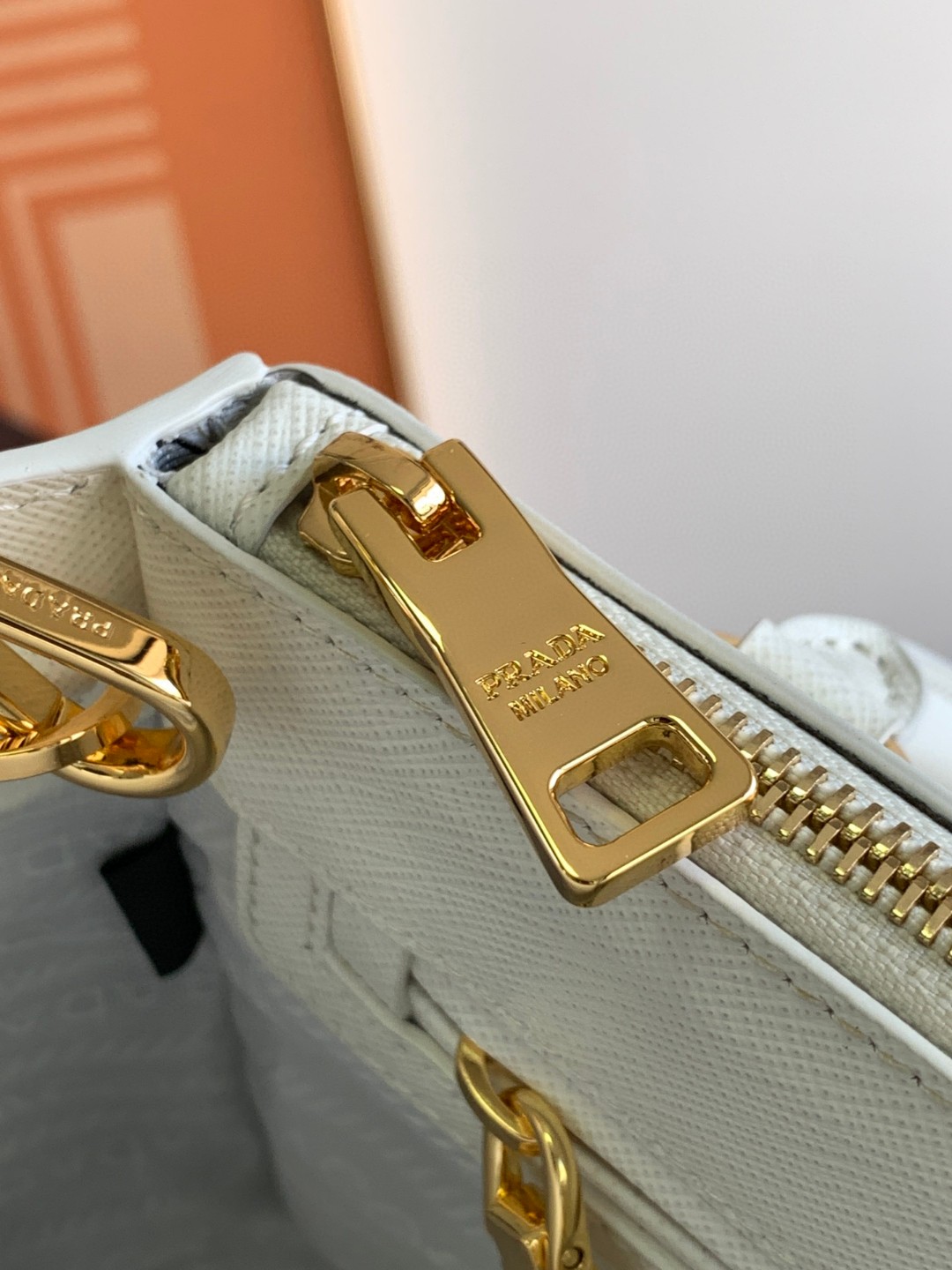 Prada Galleria Saffiano Mini Bag White/Beige/Blue/Dark Blue For Women 7.8 in / 20 cm 1BA906_NZV_F0009_V_EOM