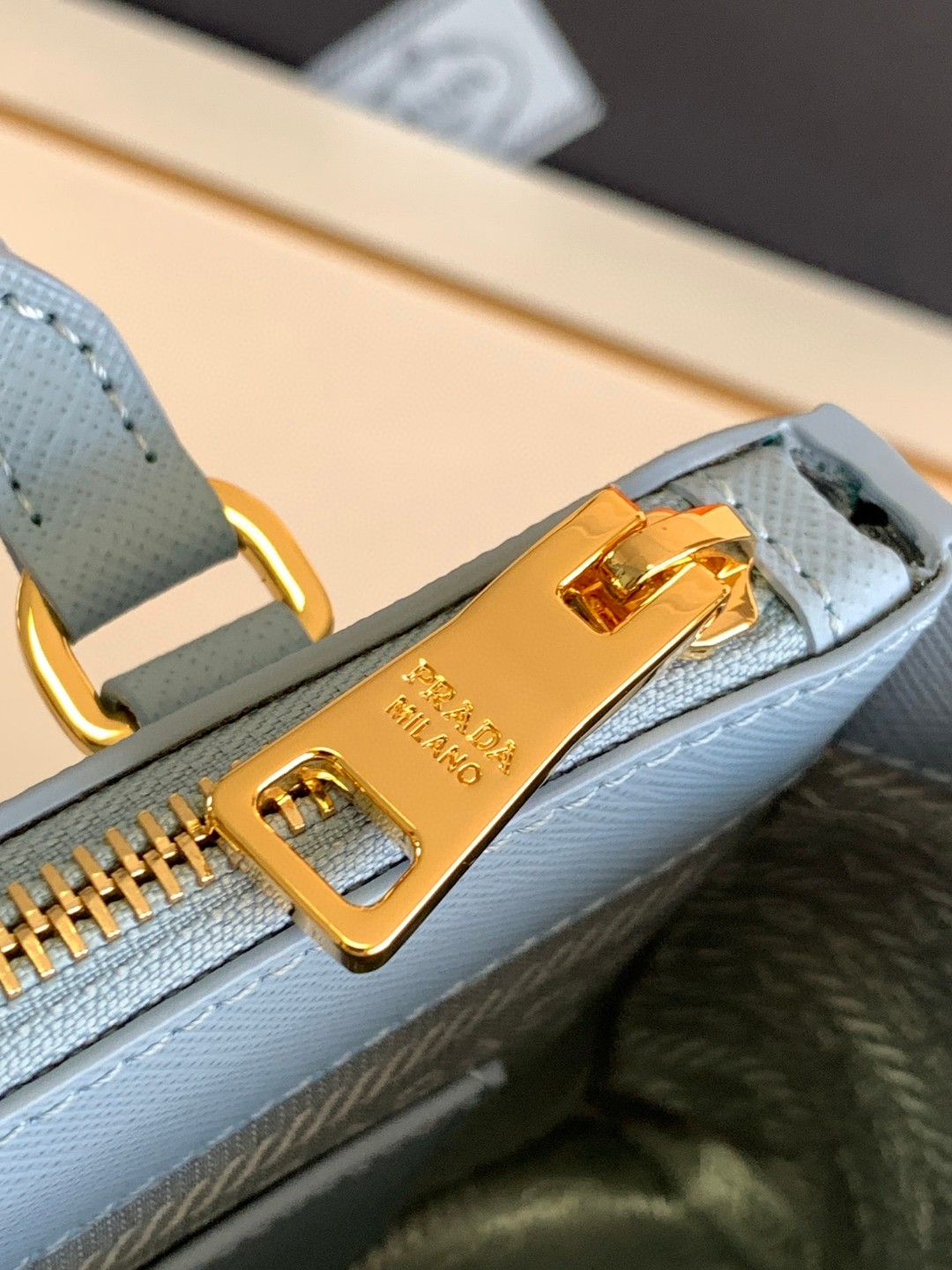 Prada Galleria Saffiano Mini Bag White/Beige/Blue/Dark Blue For Women 7.8 in / 20 cm 1BA906_NZV_F0009_V_EOM