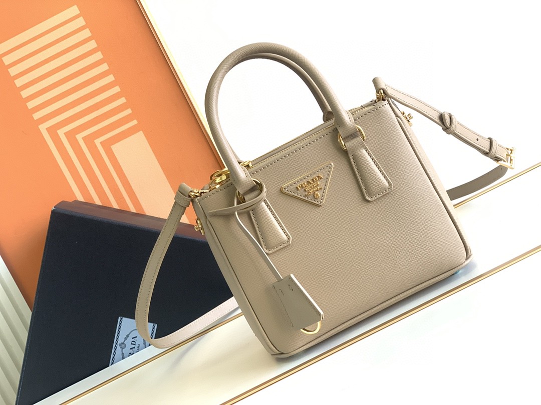 Prada Galleria Saffiano Mini Bag White/Beige/Blue/Dark Blue For Women 7.8 in / 20 cm 1BA906_NZV_F0009_V_EOM
