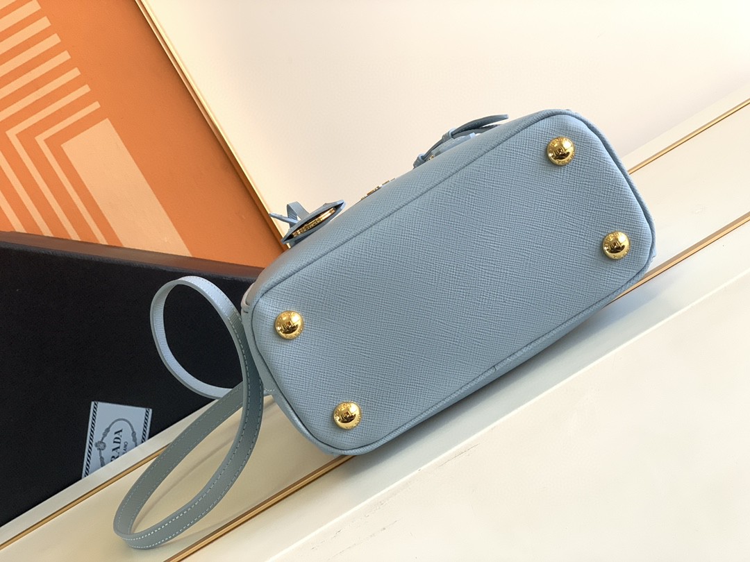 Prada Galleria Saffiano Mini Bag White/Beige/Blue/Dark Blue For Women 7.8 in / 20 cm 1BA906_NZV_F0009_V_EOM