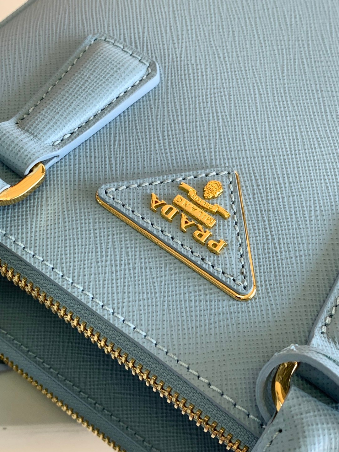 Prada Galleria Saffiano Mini Bag White/Beige/Blue/Dark Blue For Women 7.8 in / 20 cm 1BA906_NZV_F0009_V_EOM