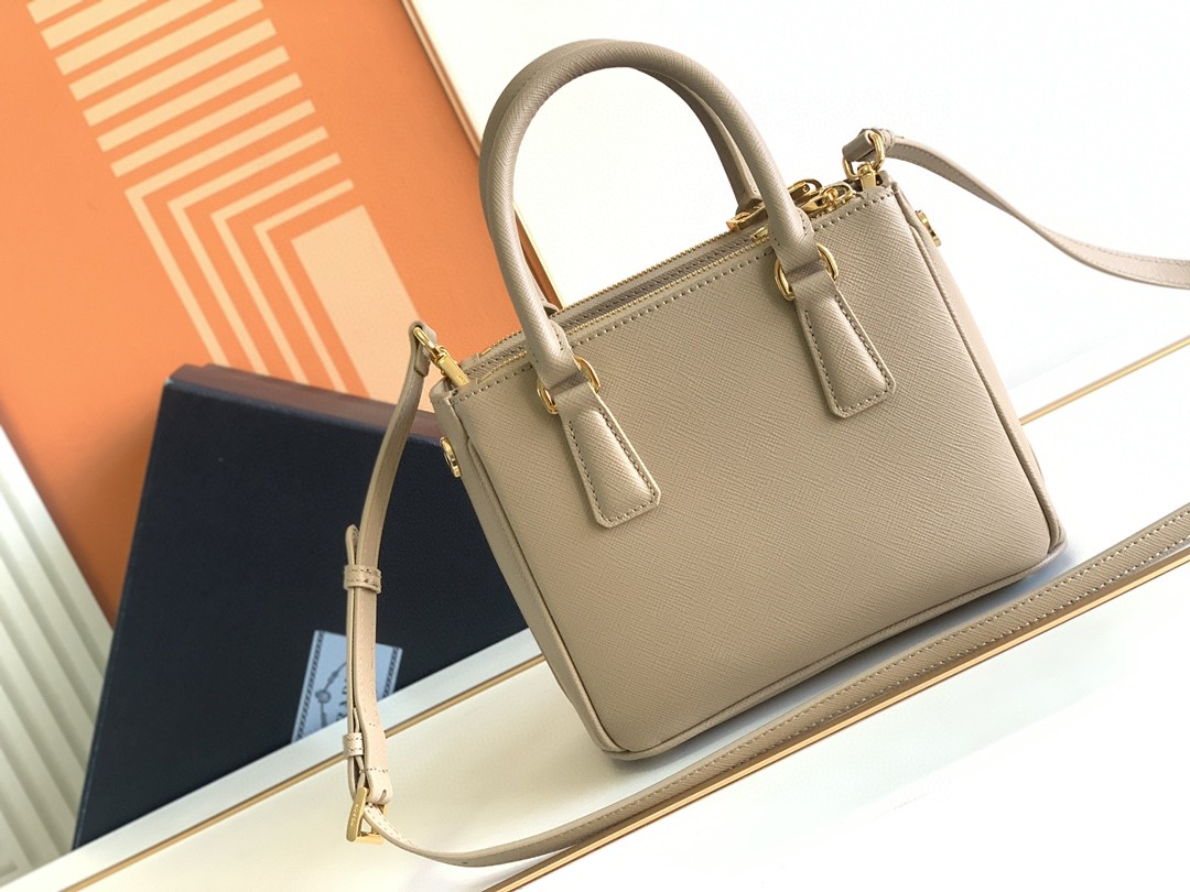 Prada Galleria Saffiano Mini Bag White/Beige/Blue/Dark Blue For Women 7.8 in / 20 cm 1BA906_NZV_F0009_V_EOM