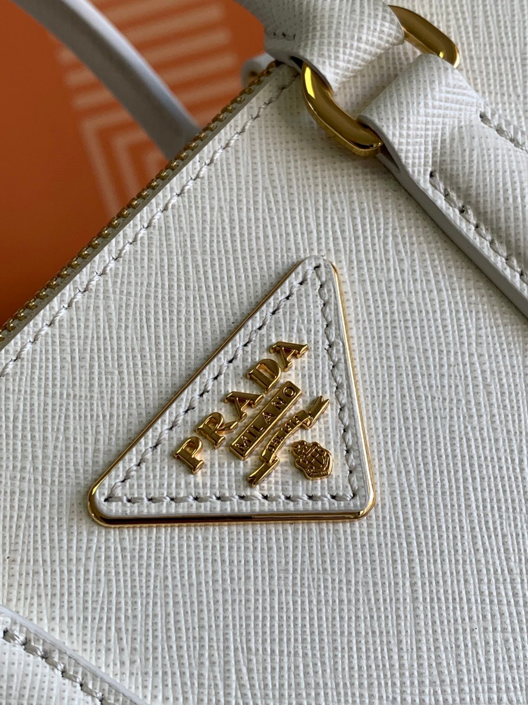 Prada Galleria Saffiano Mini Bag White/Beige/Blue/Dark Blue For Women 7.8 in / 20 cm 1BA906_NZV_F0009_V_EOM
